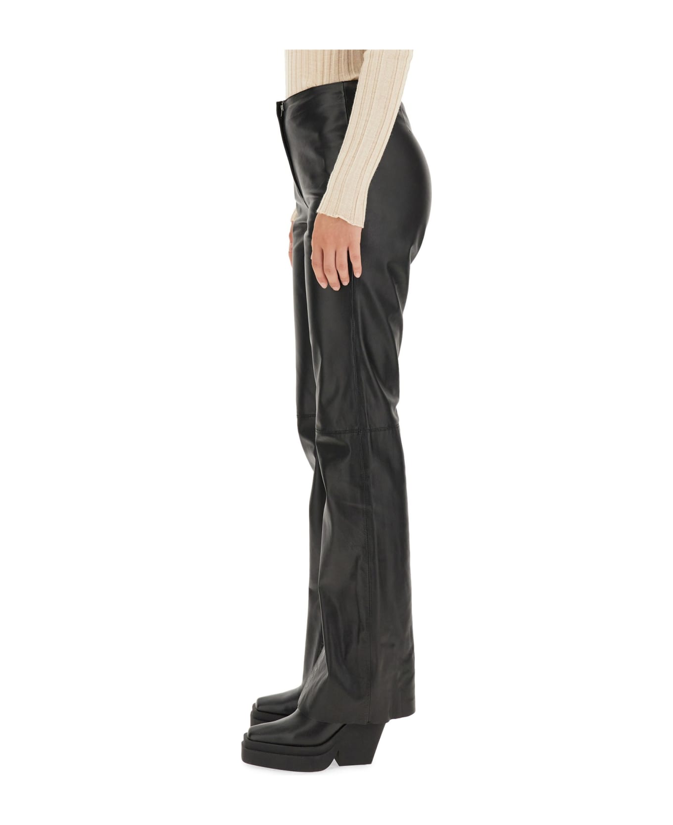 Alysi Leather Pants - BLACK