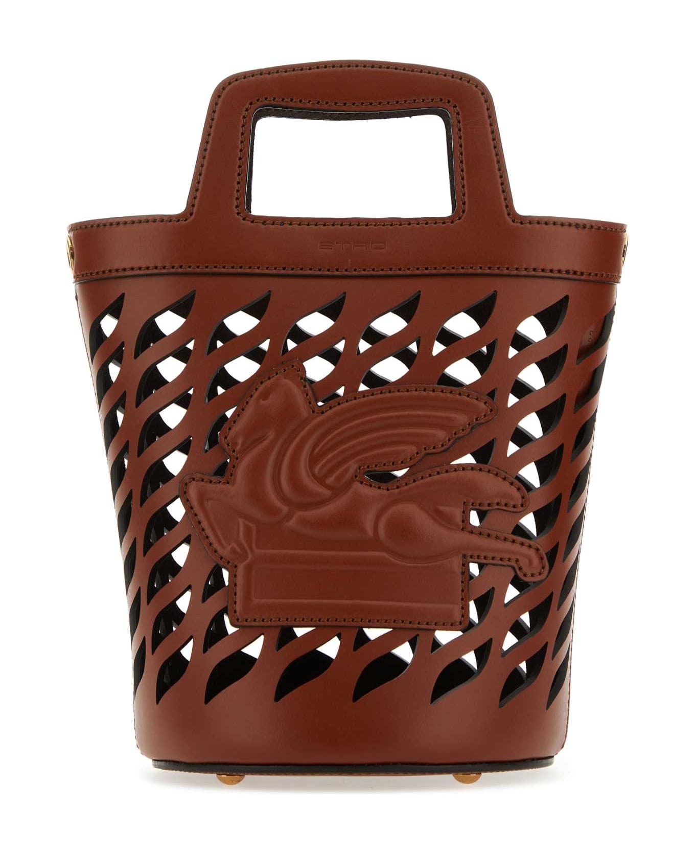 Etro Brown Leather Coffa Bucket Bag - 101