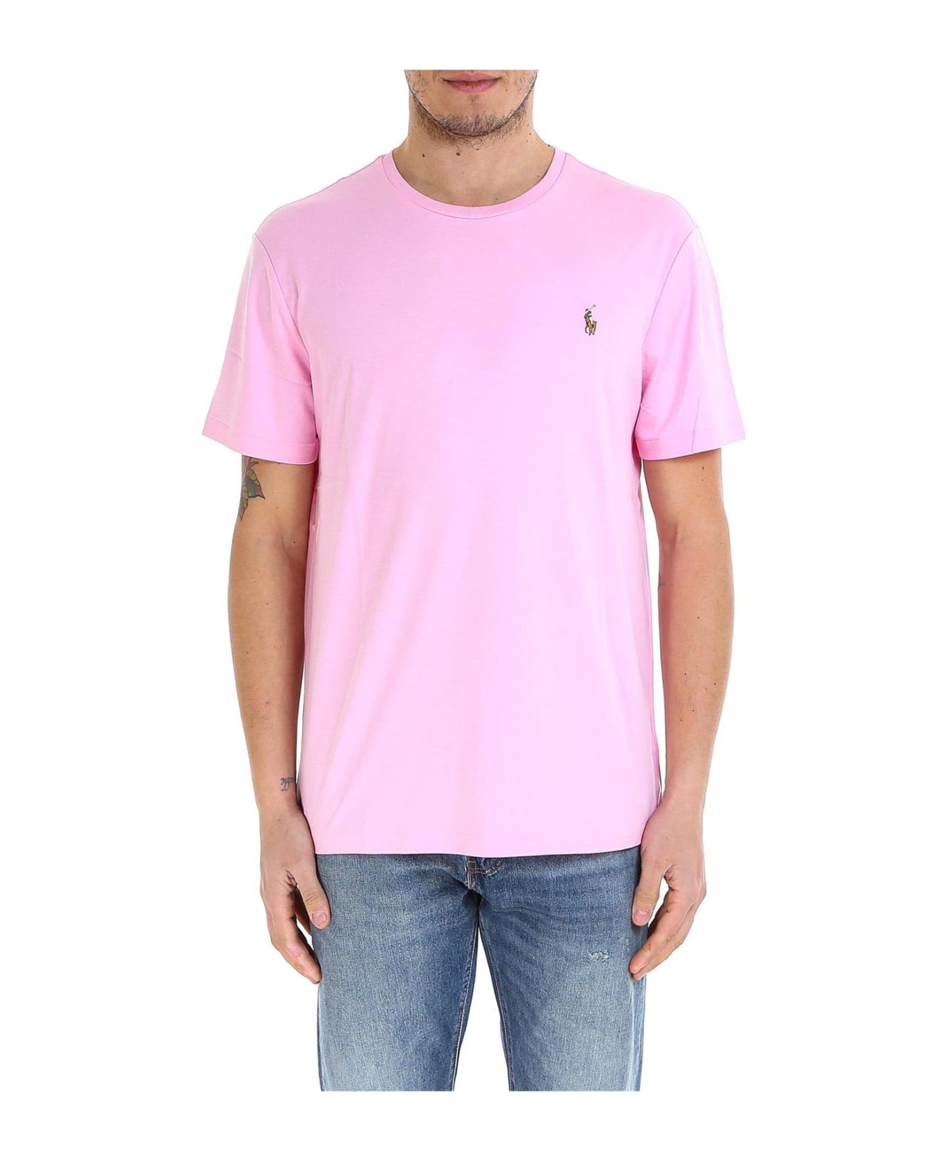 Polo Ralph Lauren Logo Embroidered Crewneck T-shirt T-shirt - Pink