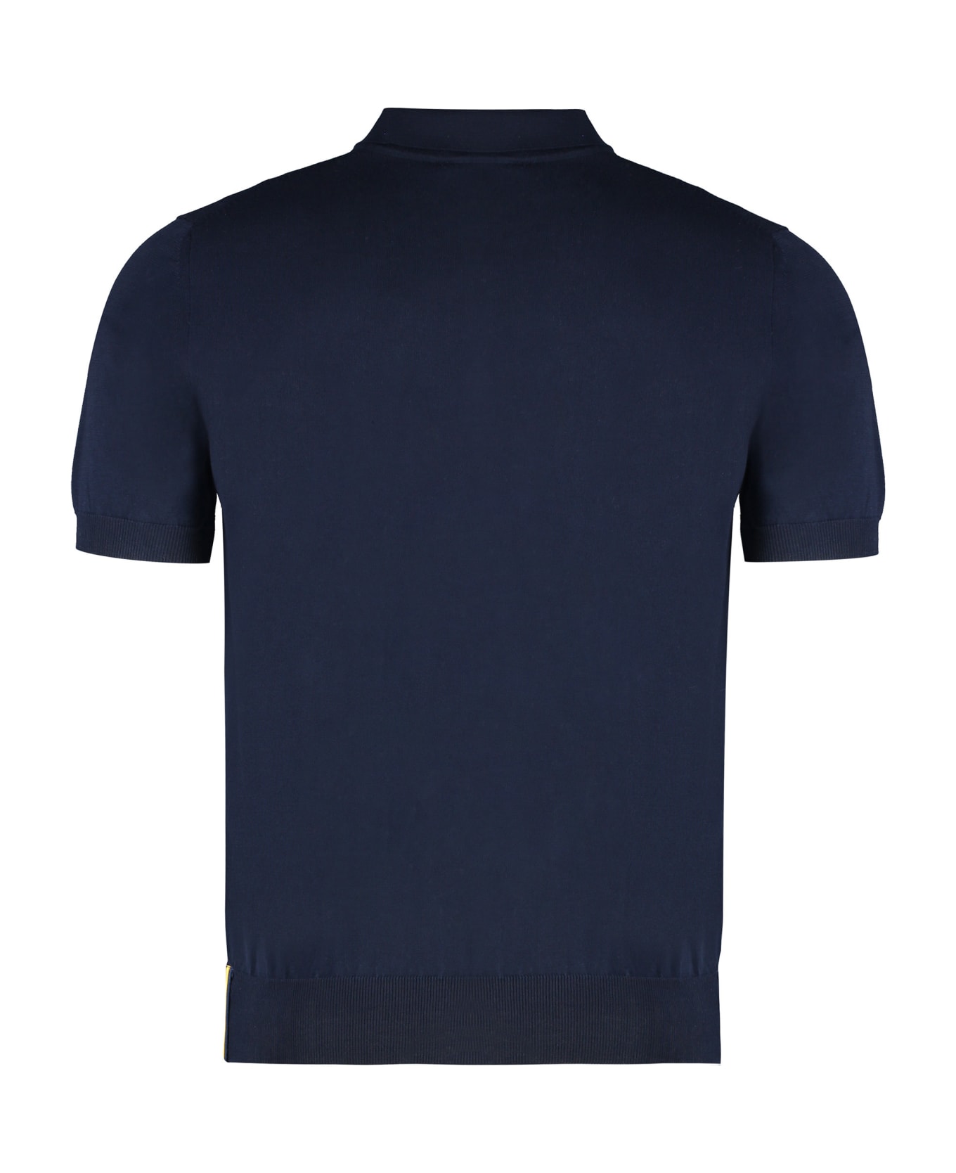 K-Way Pleyne Knitted Cotton Polo Shirt - Blue Depth