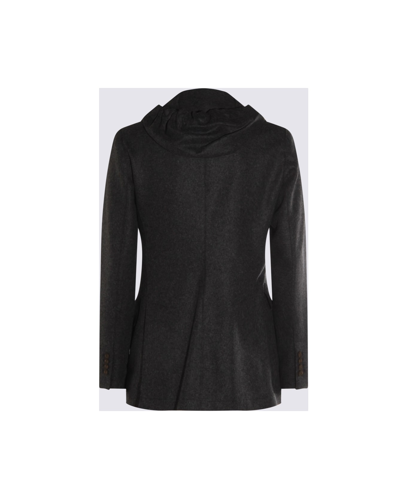 Eleventy Dark Grey Wool Hodie Blazer - Carbone