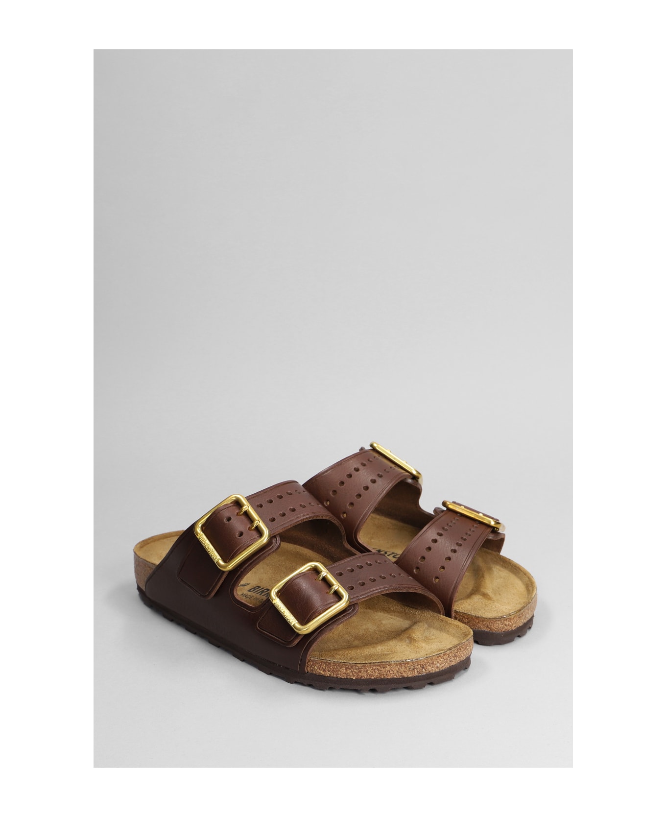 Birkenstock Arizona Bold Flats In Brown Leather - BROWN その他各種シューズ