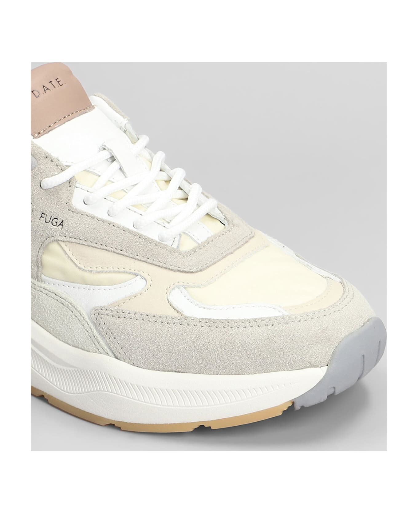 D.A.T.E. Fuga Sneakers In Beige Suede And Fabric - beige