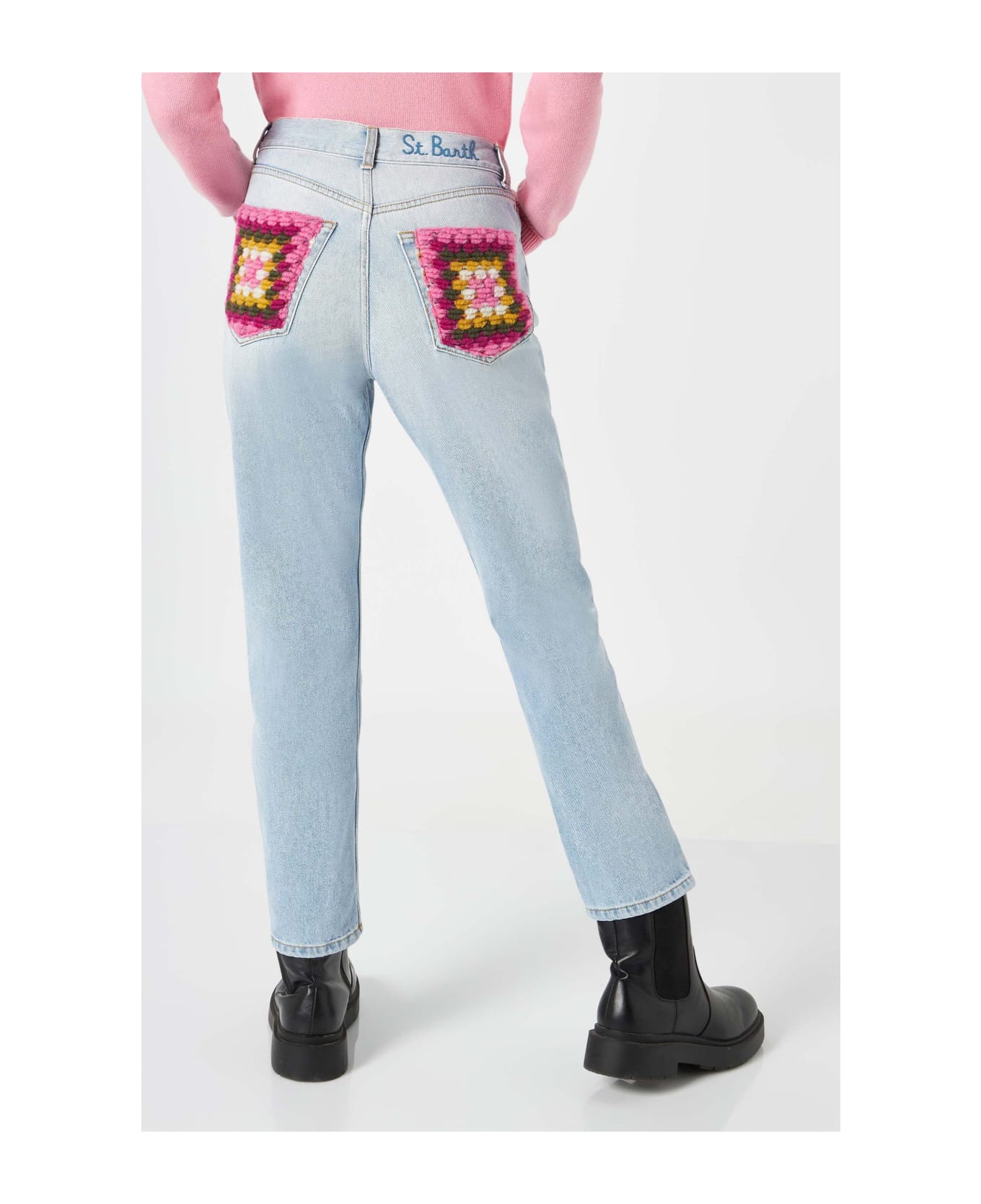 MC2 Saint Barth Woman Jeans With Pockets In Crochet