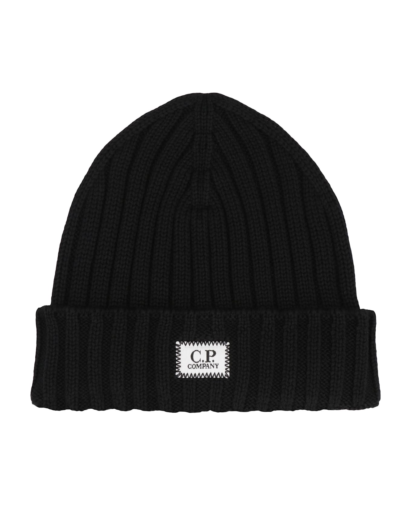 C.P. Company Ribbed Wool Beanie - black