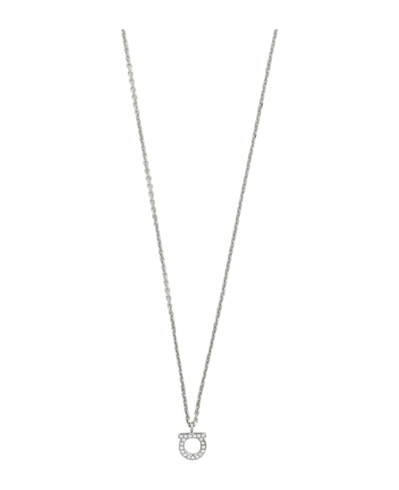 Ferragamo Gancini Embellished Necklace - Silver