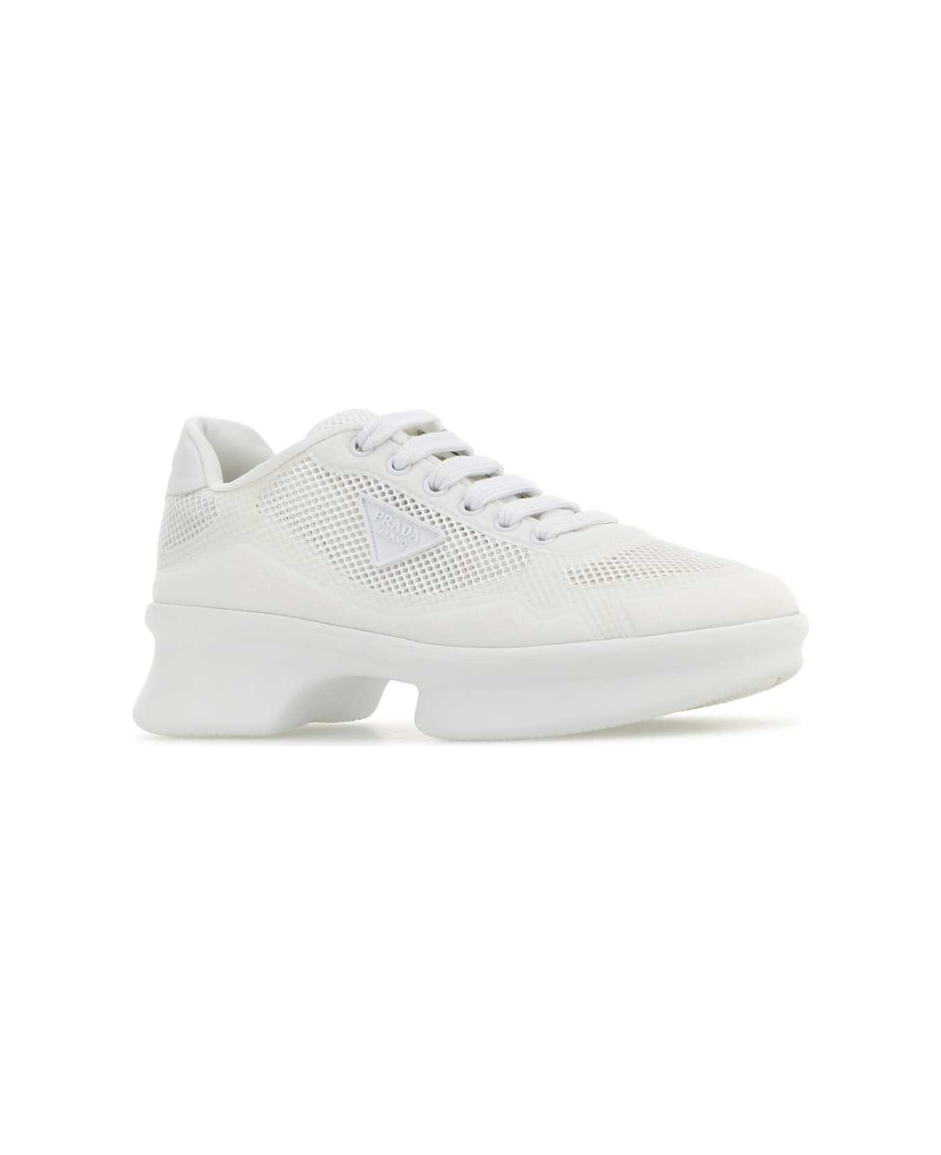 Prada White Mesh Sneakers - BIANCO