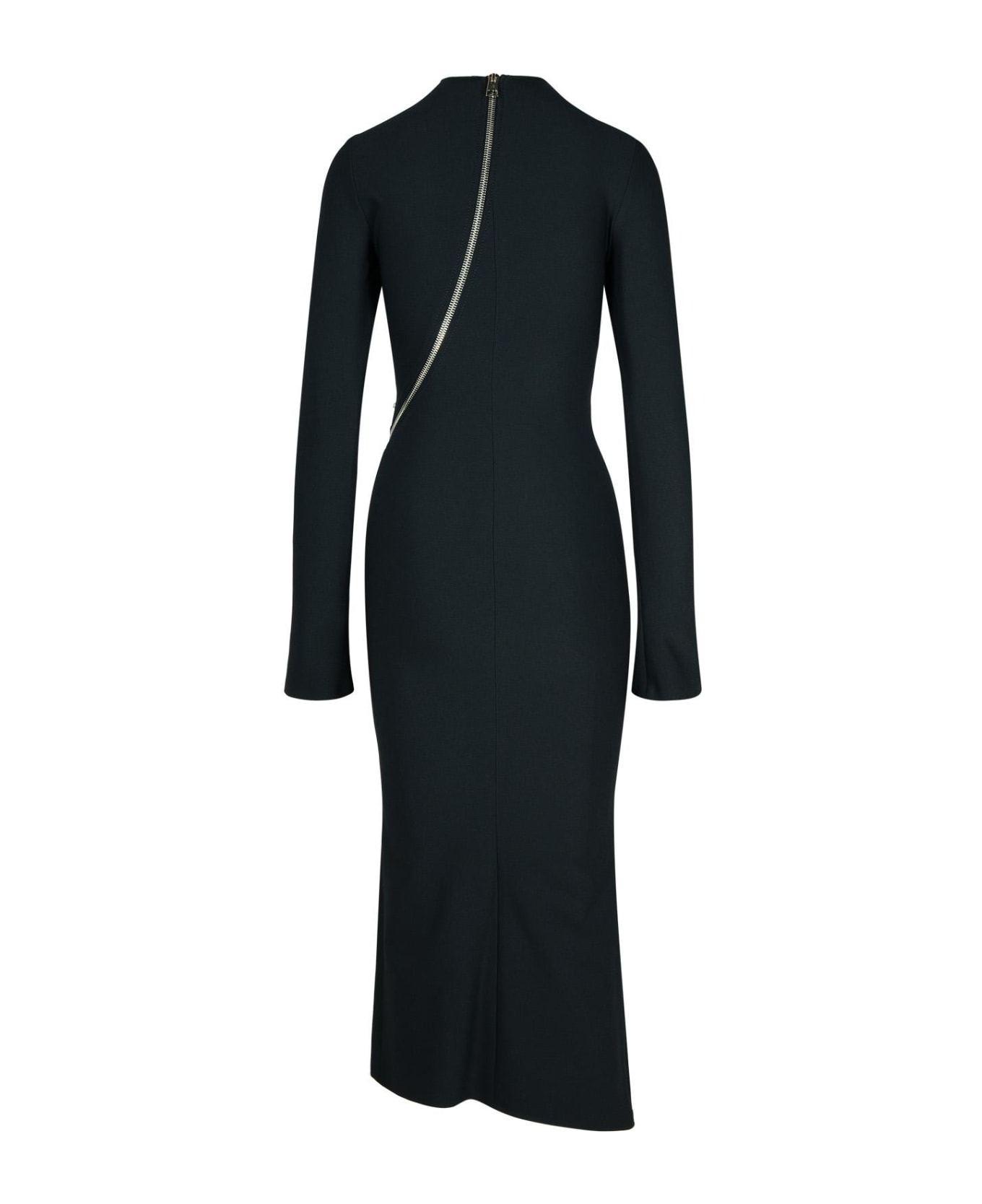 The Attico Midi Dress Zip - BLACK