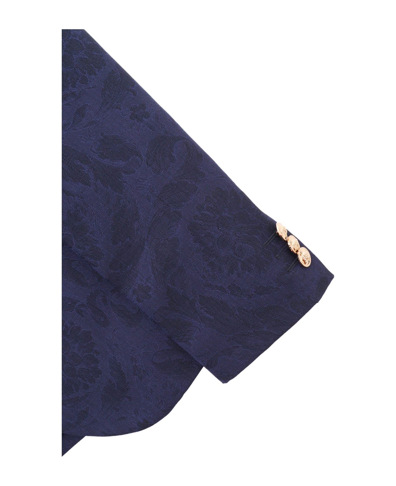 Versace Blue Baroque Print Blazer - BLUE コート＆ジャケット