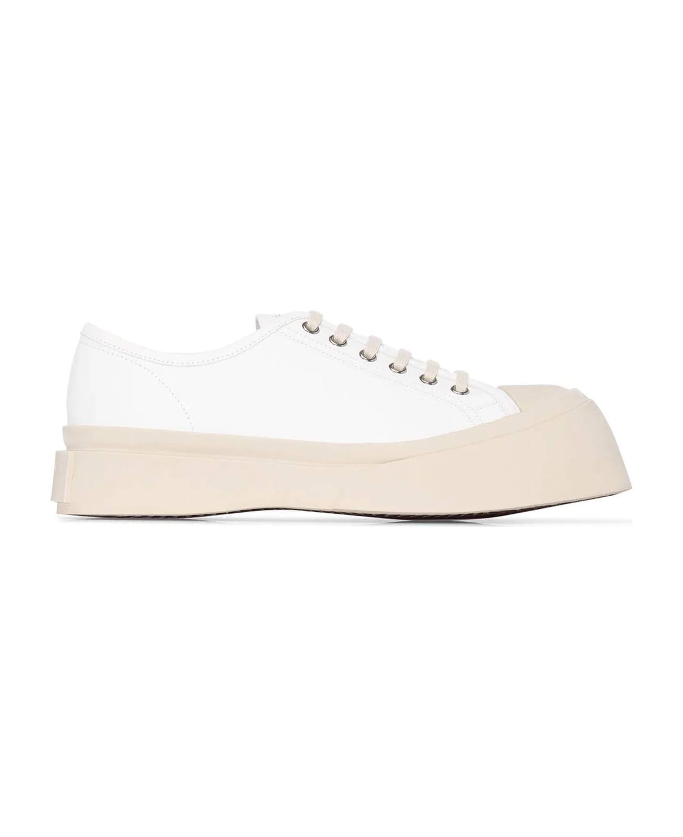 Marni White Calf Leather Sneakers - White
