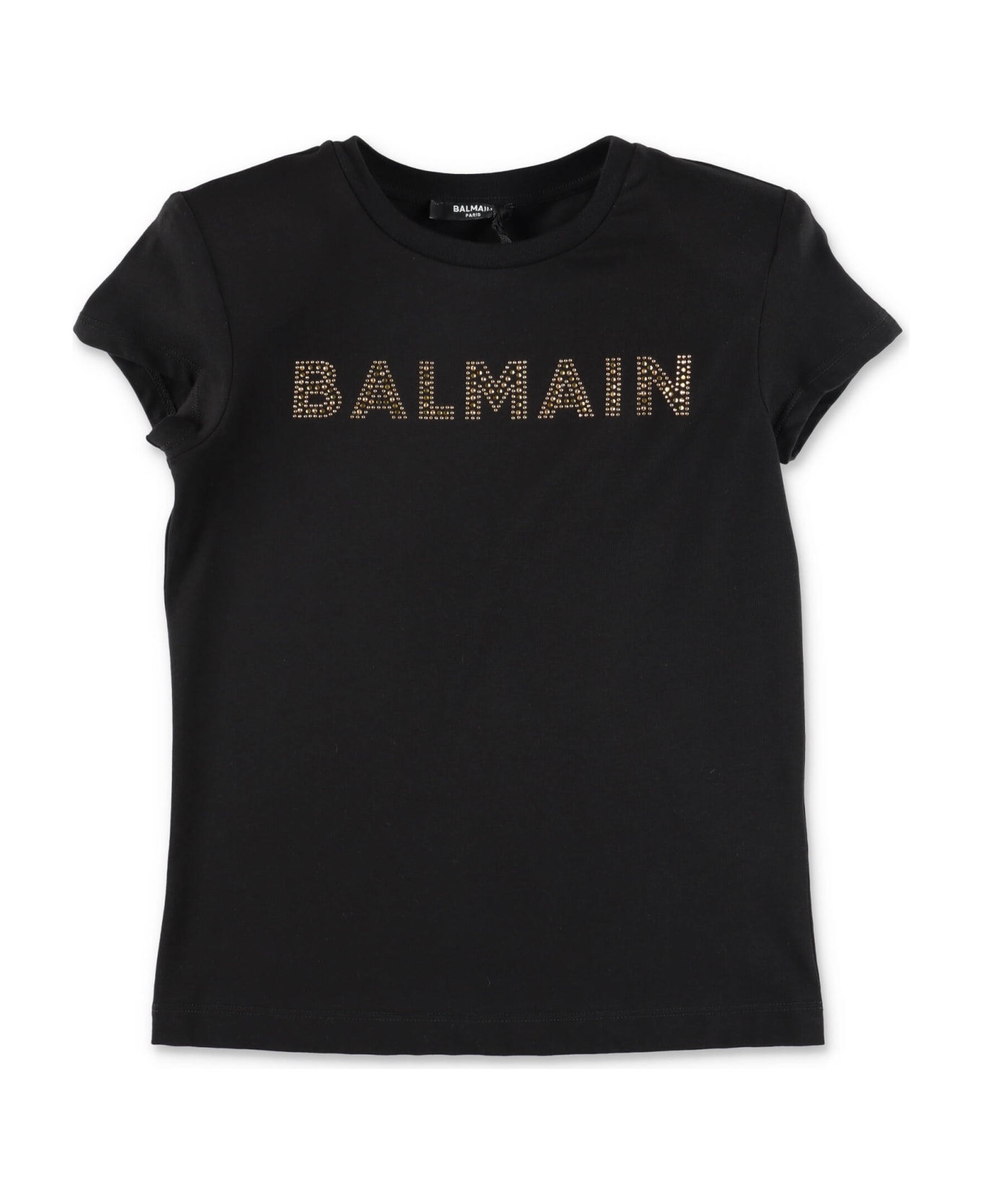 Balmain T-shirt Nera In Jersey Di Cotone Bambina - Nero Tシャツ＆ポロシャツ