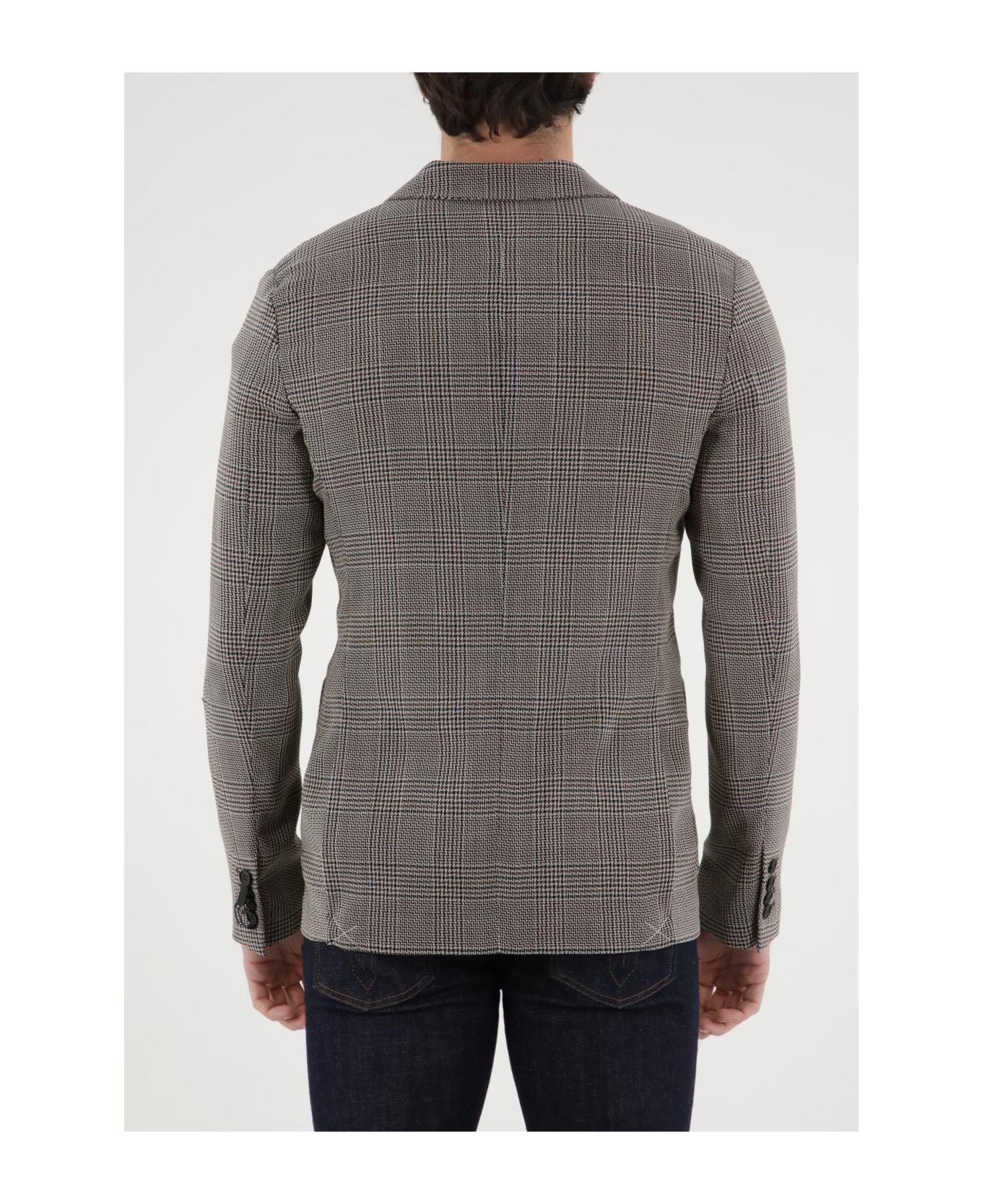 Tonello Double-breasted Glen Plaid Jacket - BEIGE ブレザー