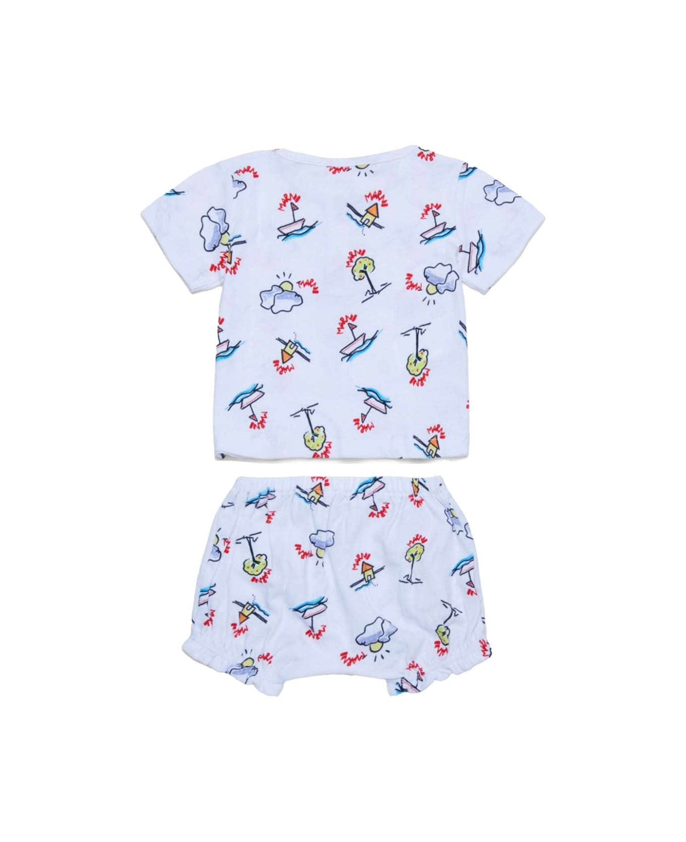 Marni T-shirt And Shorts Kit - WHITE
