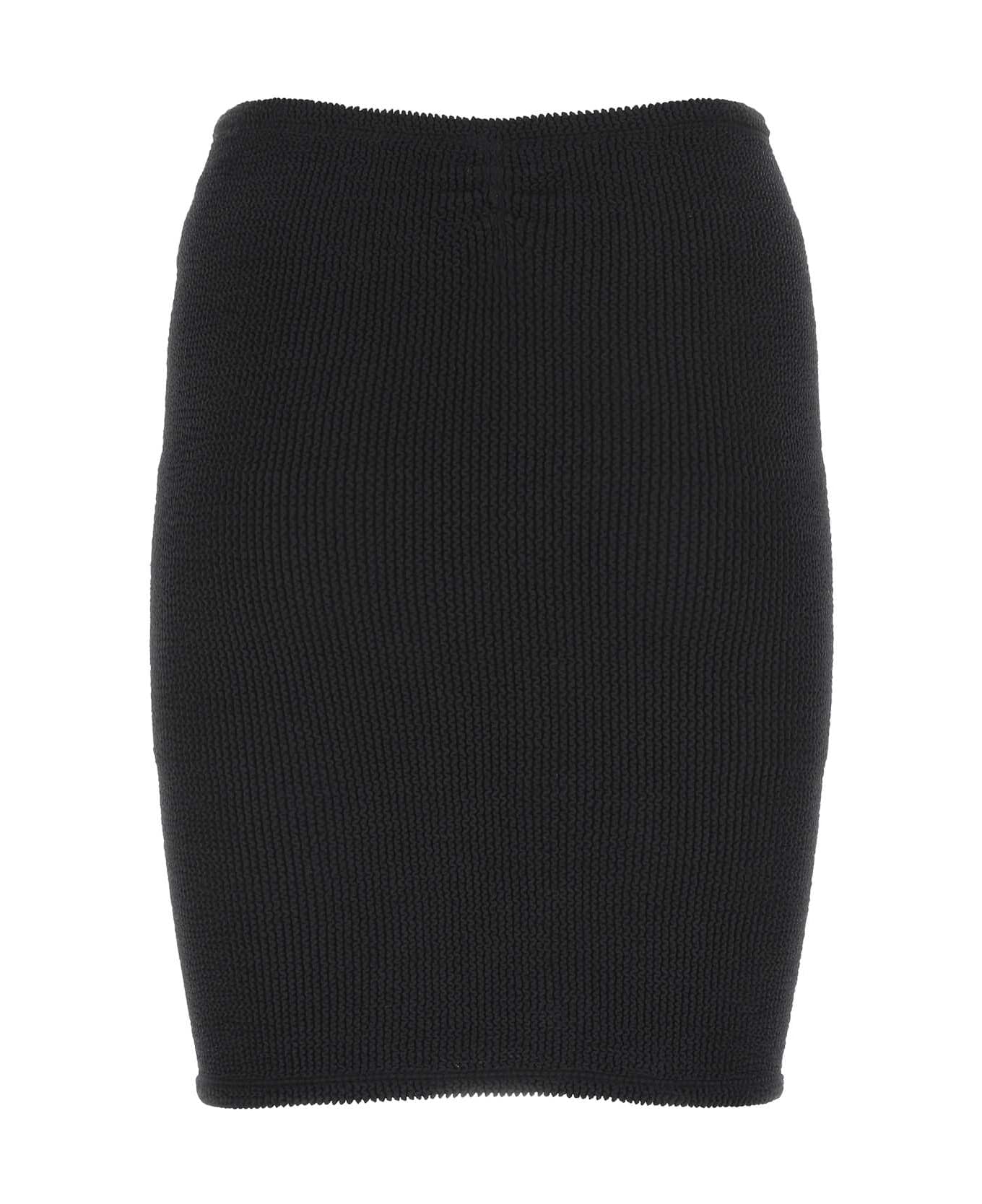 Hunza G Black Stretch Nylon Mini Skirt - BLACK スカート