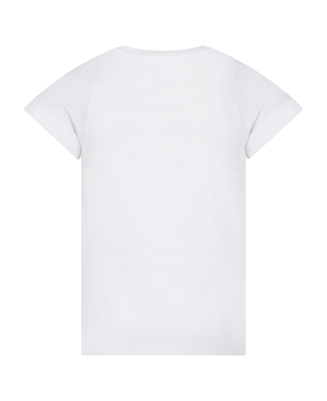 Chloé White T-shirt For Girl With Logo - Bianco Tシャツ＆ポロシャツ