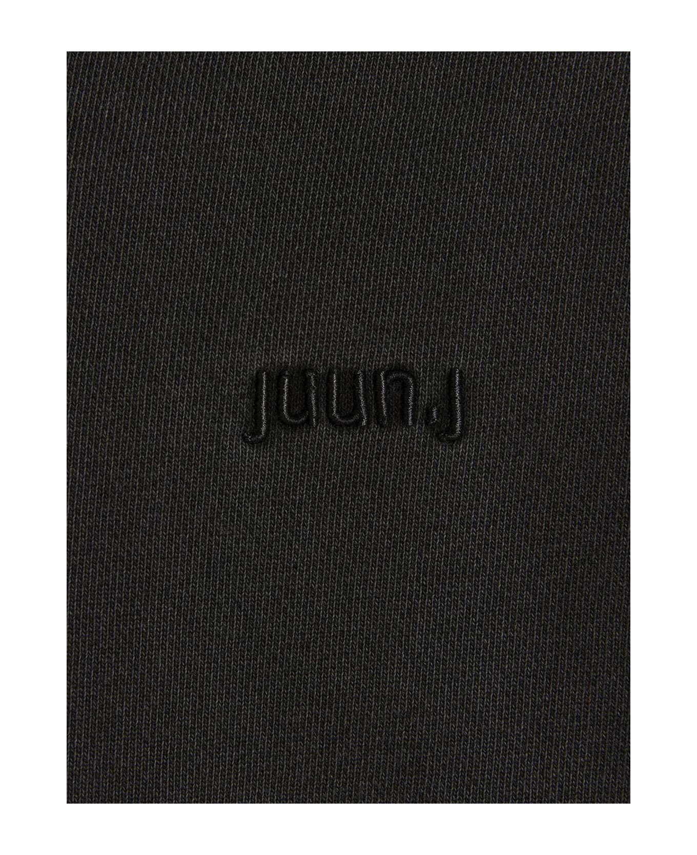 Juun.J Logo Embroidery Hoodie - Gray