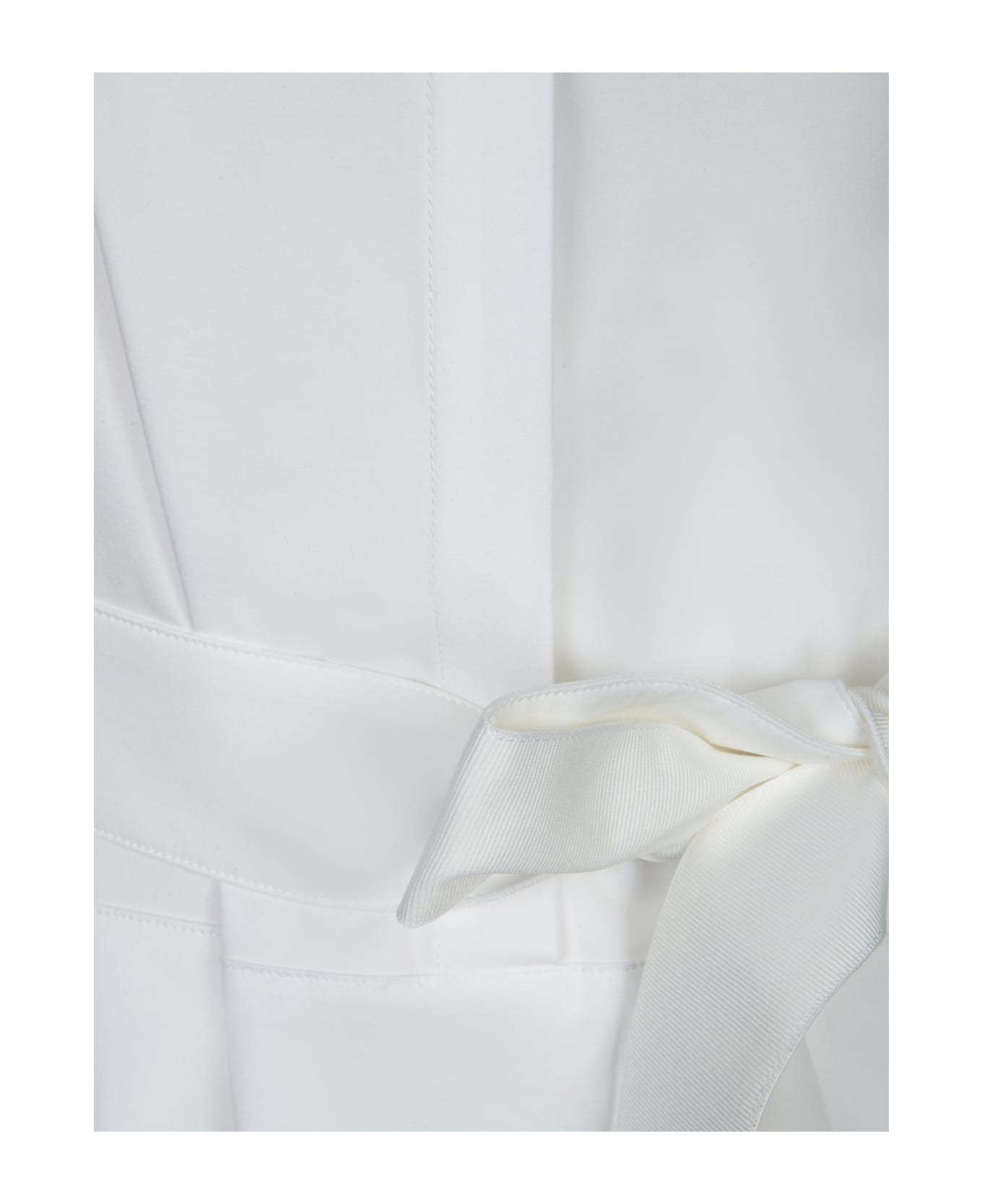 Herno White Sleeveless Dress With Classic Collar And Adjustable Belt In Tech Fabric Stretch Woman - White