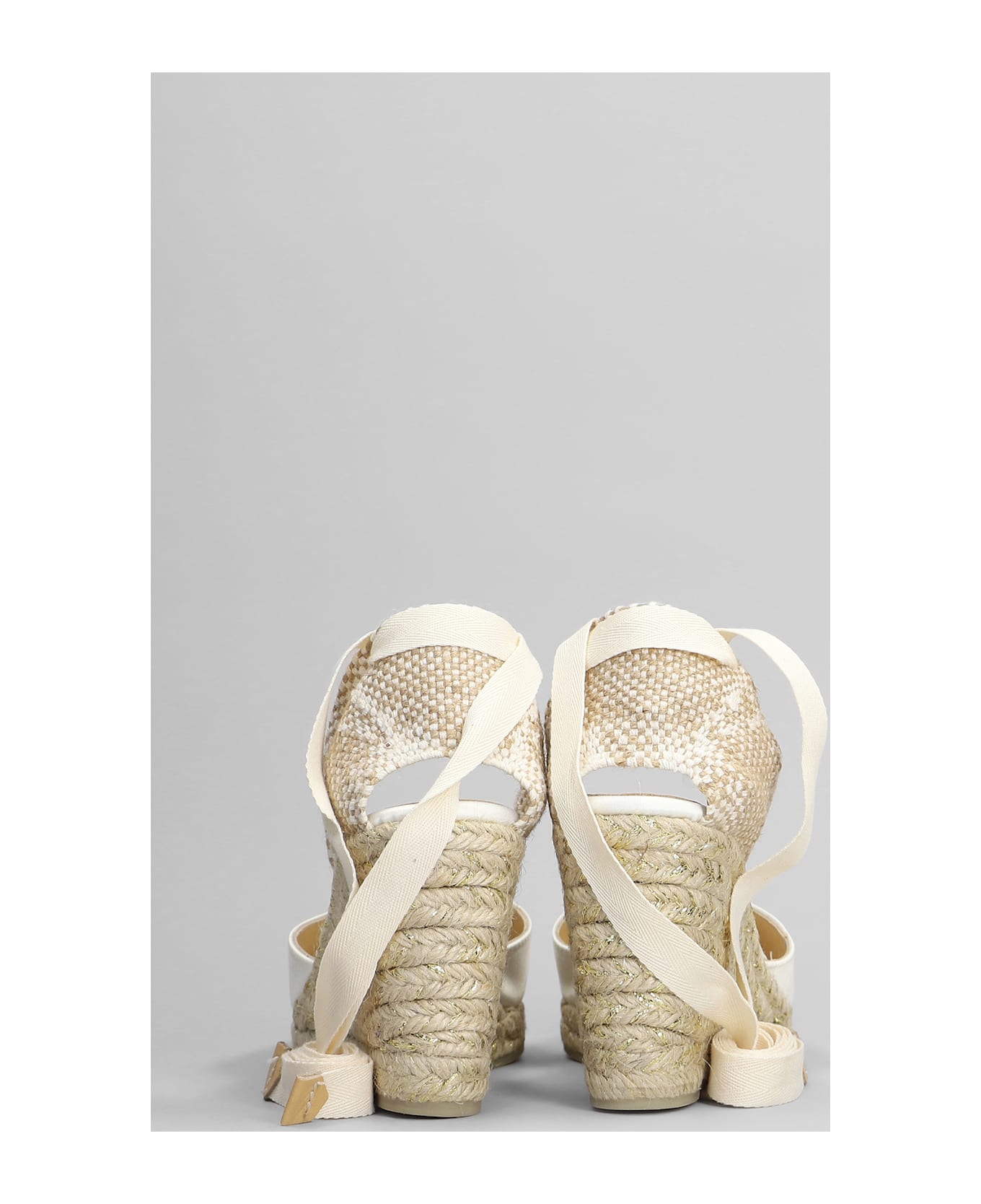 Castañer Joyce-8-006 Wedges In White Satin - white
