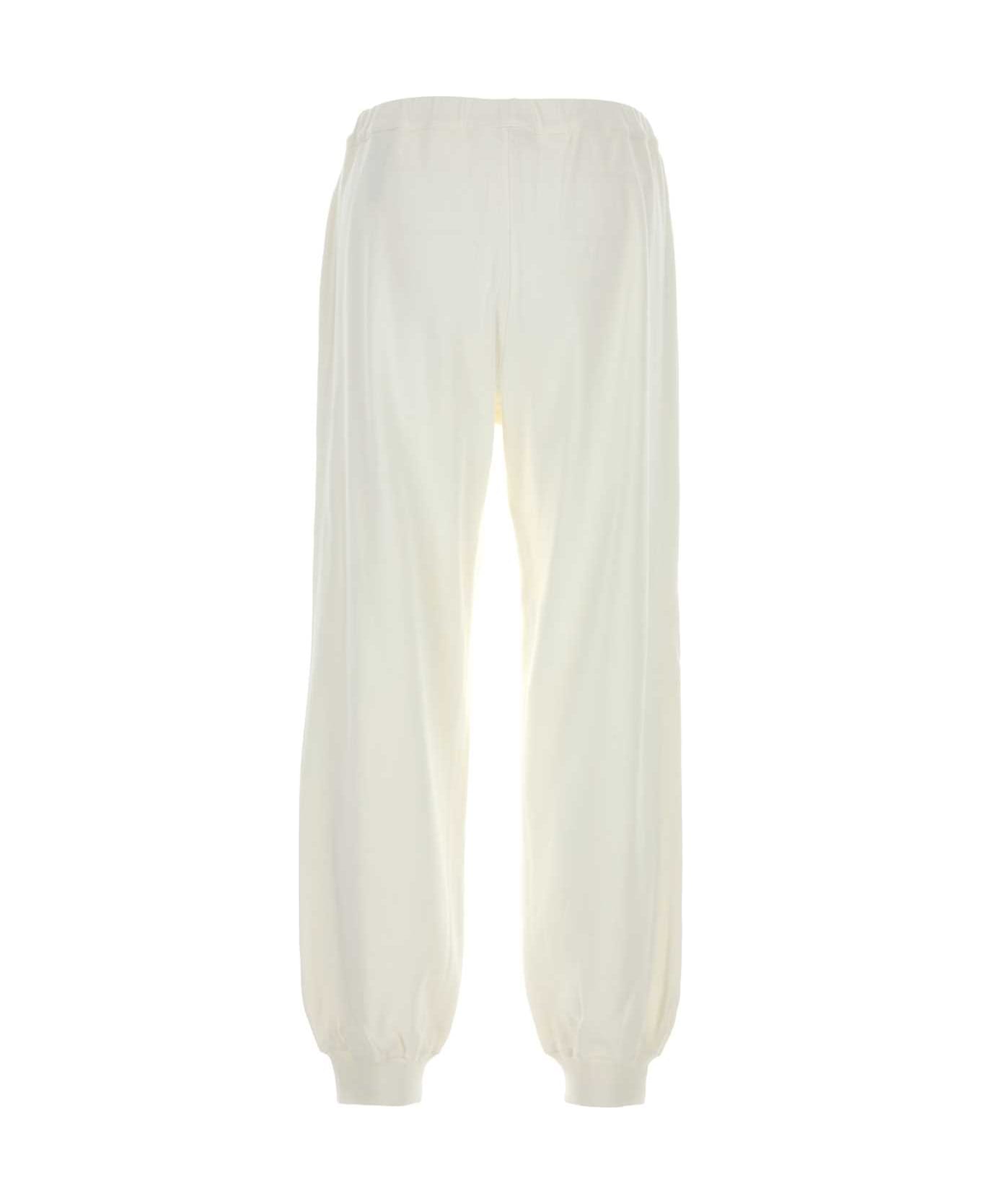 The Row White Cotton Avo Joggers - White