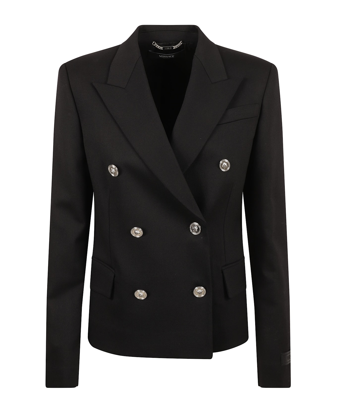 Versace Double-breasted Cropped Blazer - Black ブレザー