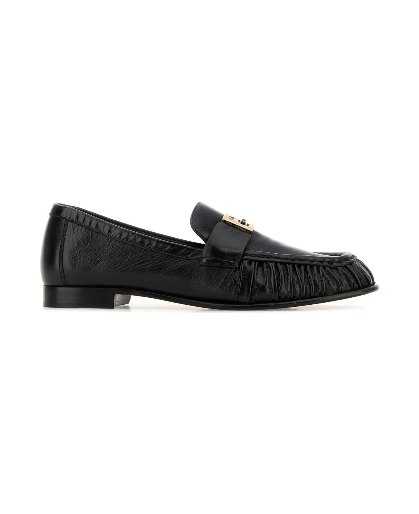 Fendi Black Nappa Leather Baguette Loafers - NERO