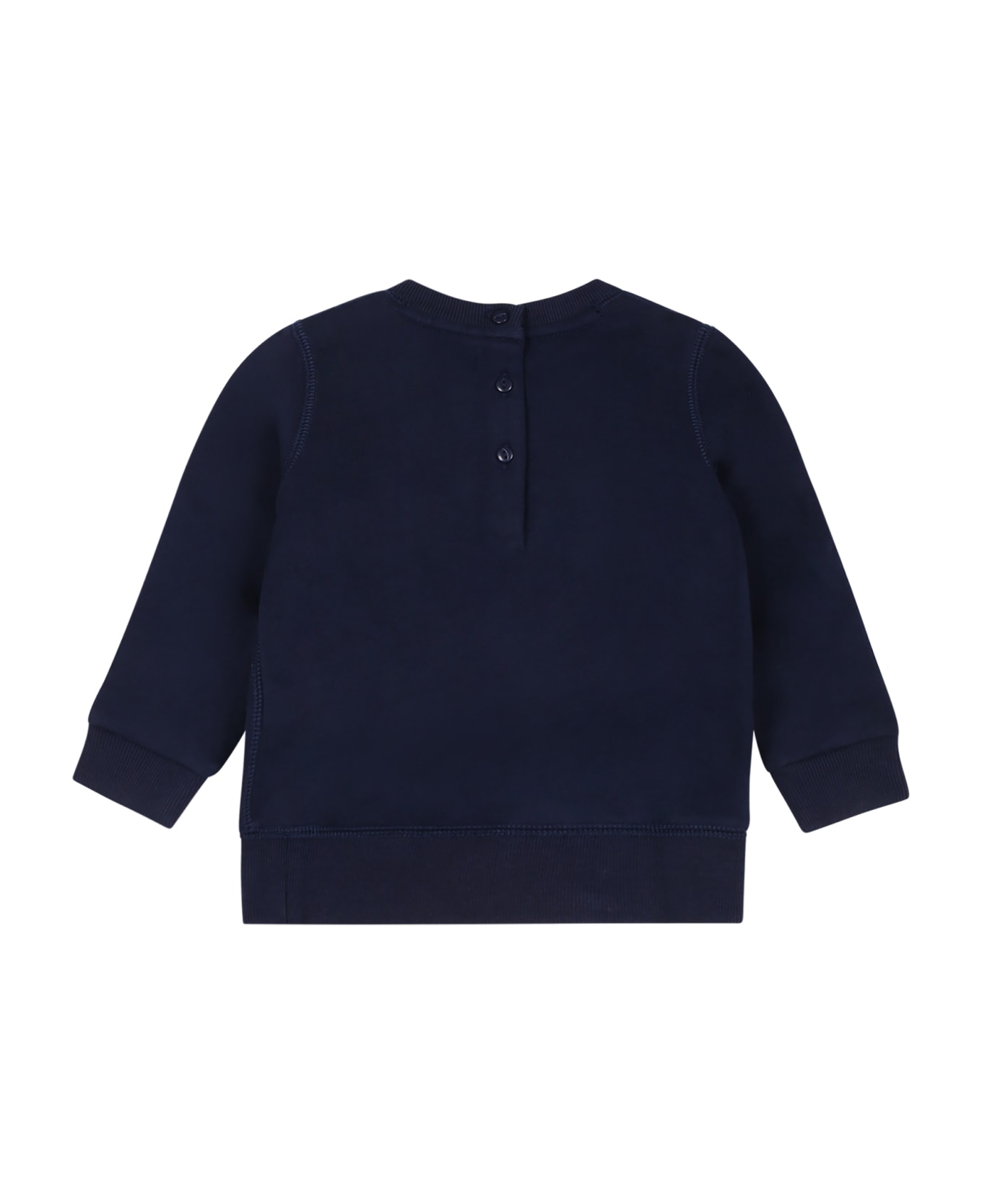 Ralph Lauren Sweatshirt Bleu For Baby Girl With Bear - Blue