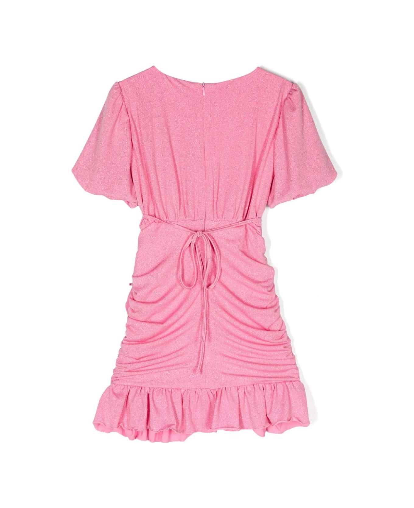 Miss Blumarine Pink Glitter Draped Dress - Pink