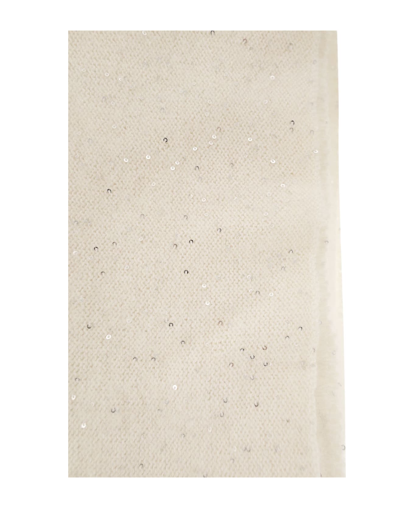 Fabiana Filippi Scarf With Micro Sequins - Cream