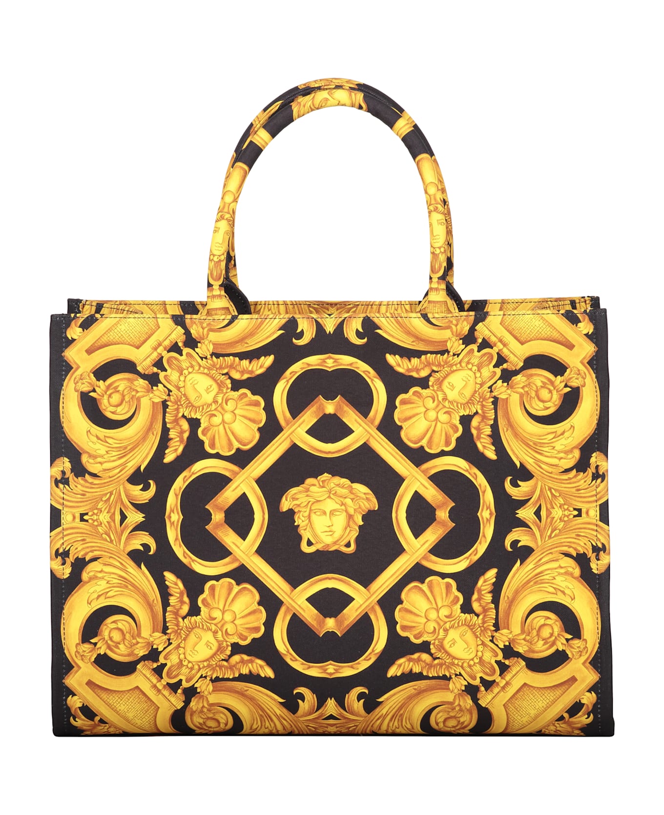 Versace Canvas Tote Bag - black