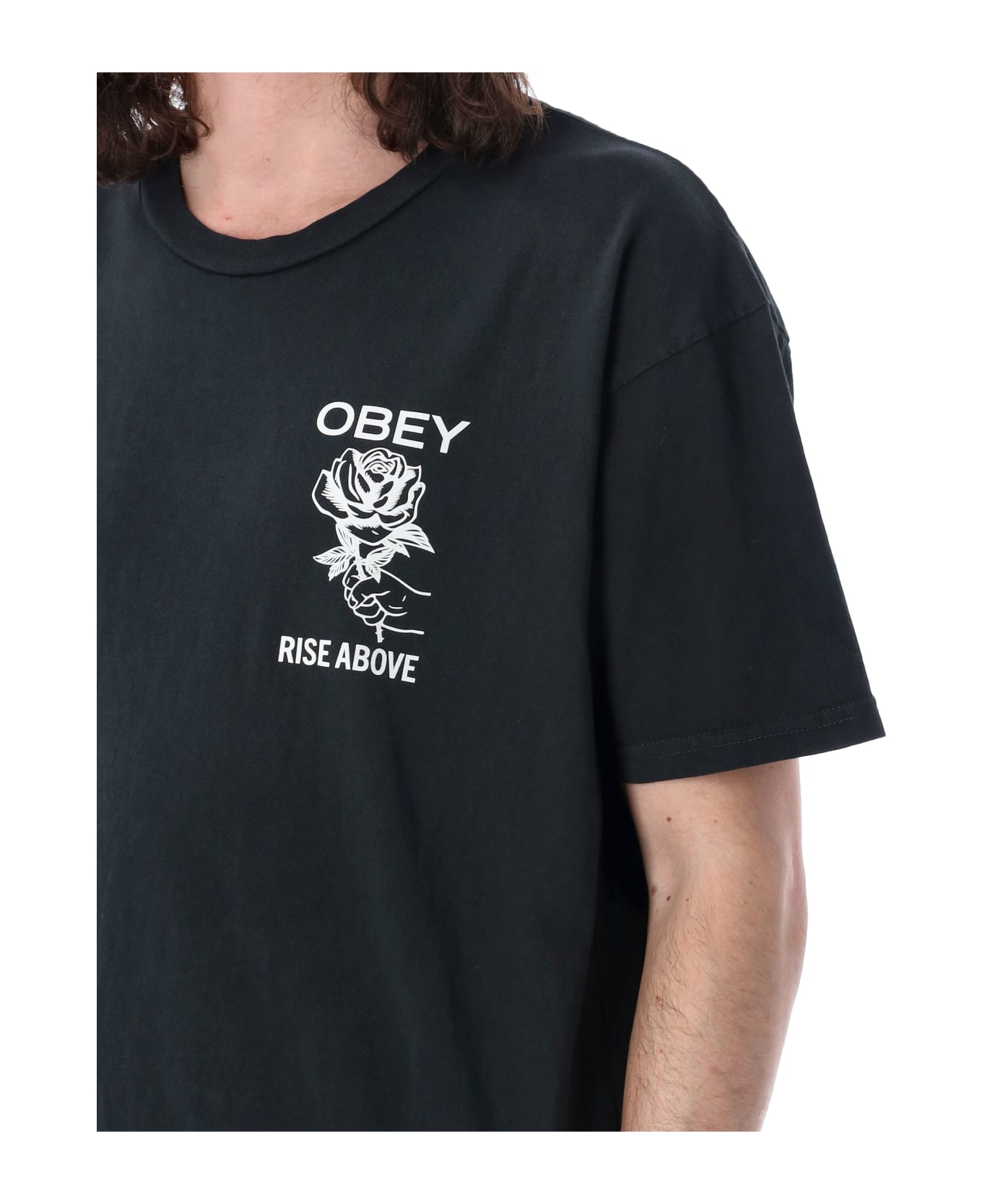 Obey Rise Above Rose Pigment T-shirt - PIGMENT VINTAGE BLACK