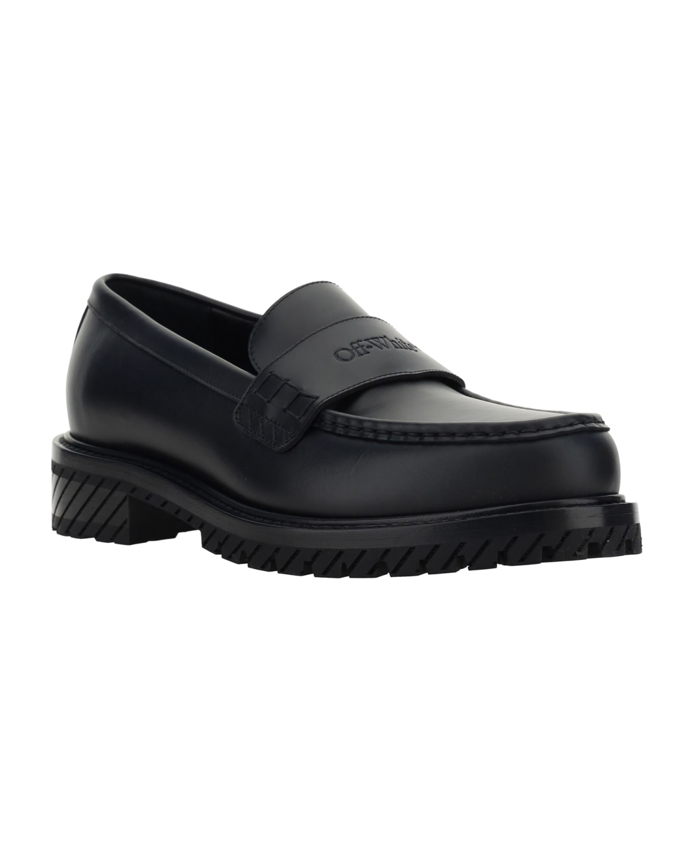 Off-White Military Leather Loafers - Black Black