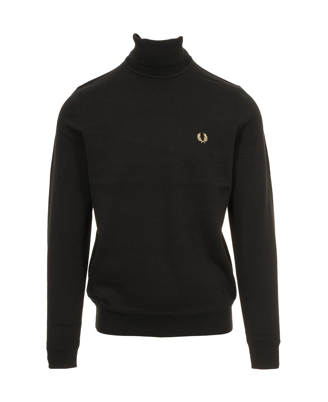 Fred Perry Roll Neck Jumper - BLACK
