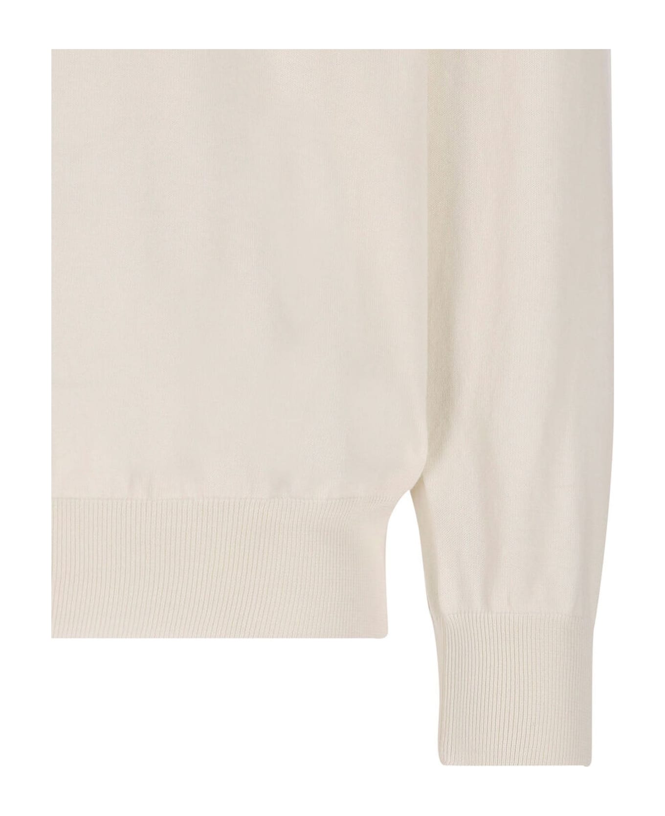 Fay Beige In Cotton Shaved Knit Jumper - Panna