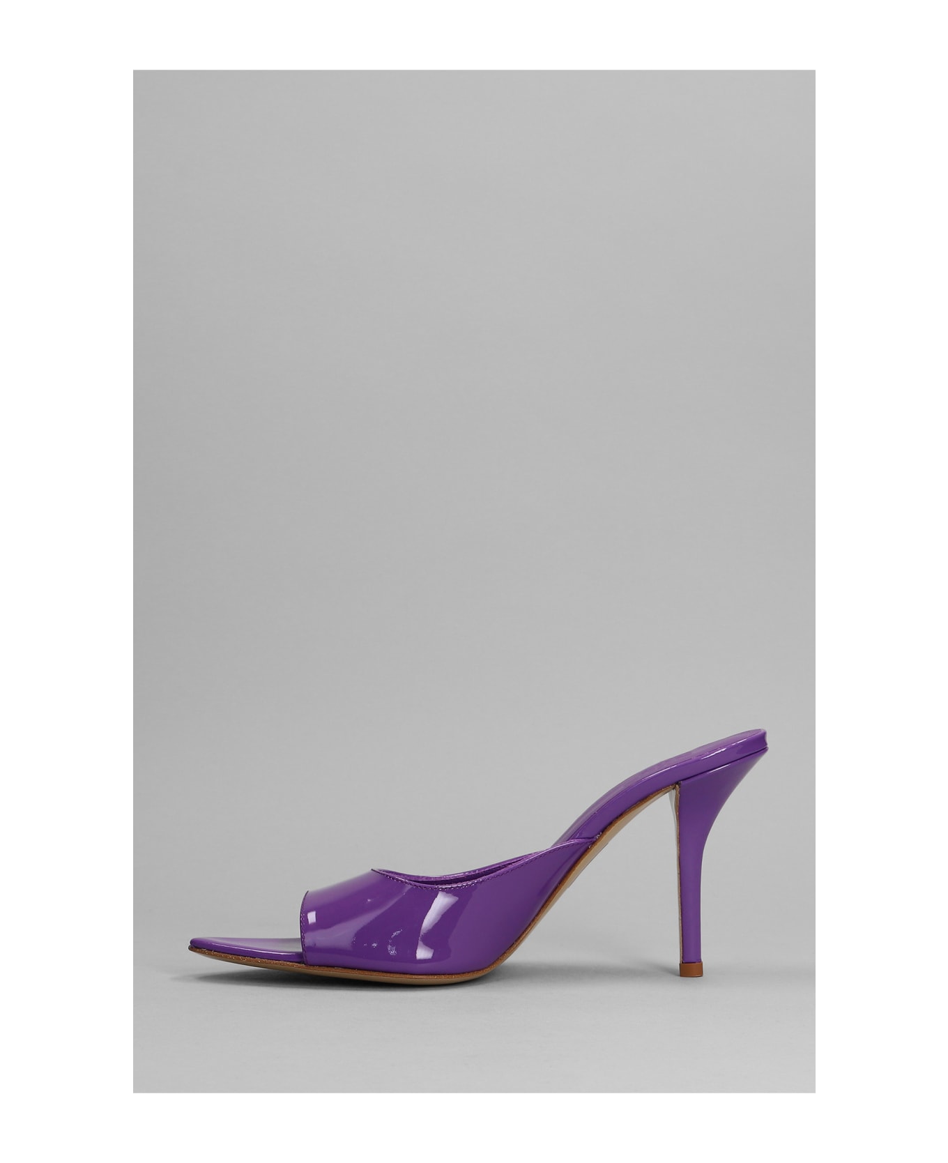 GIA BORGHINI Perni 04 Sandals In Viola Patent Leather - Purple サンダル
