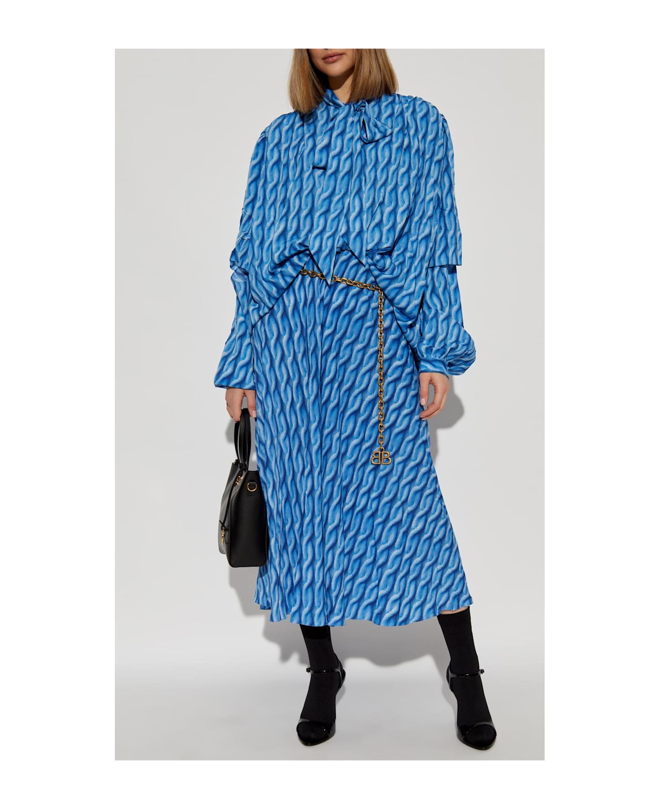 Balenciaga Dress With Print - Blue