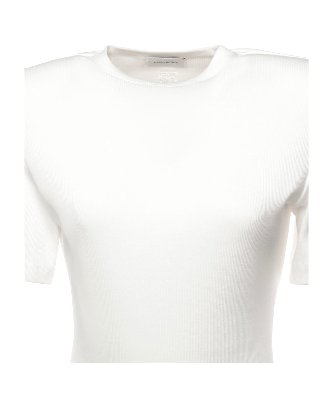 Magda Butrym Ribbed Cotton Bodysuit - White