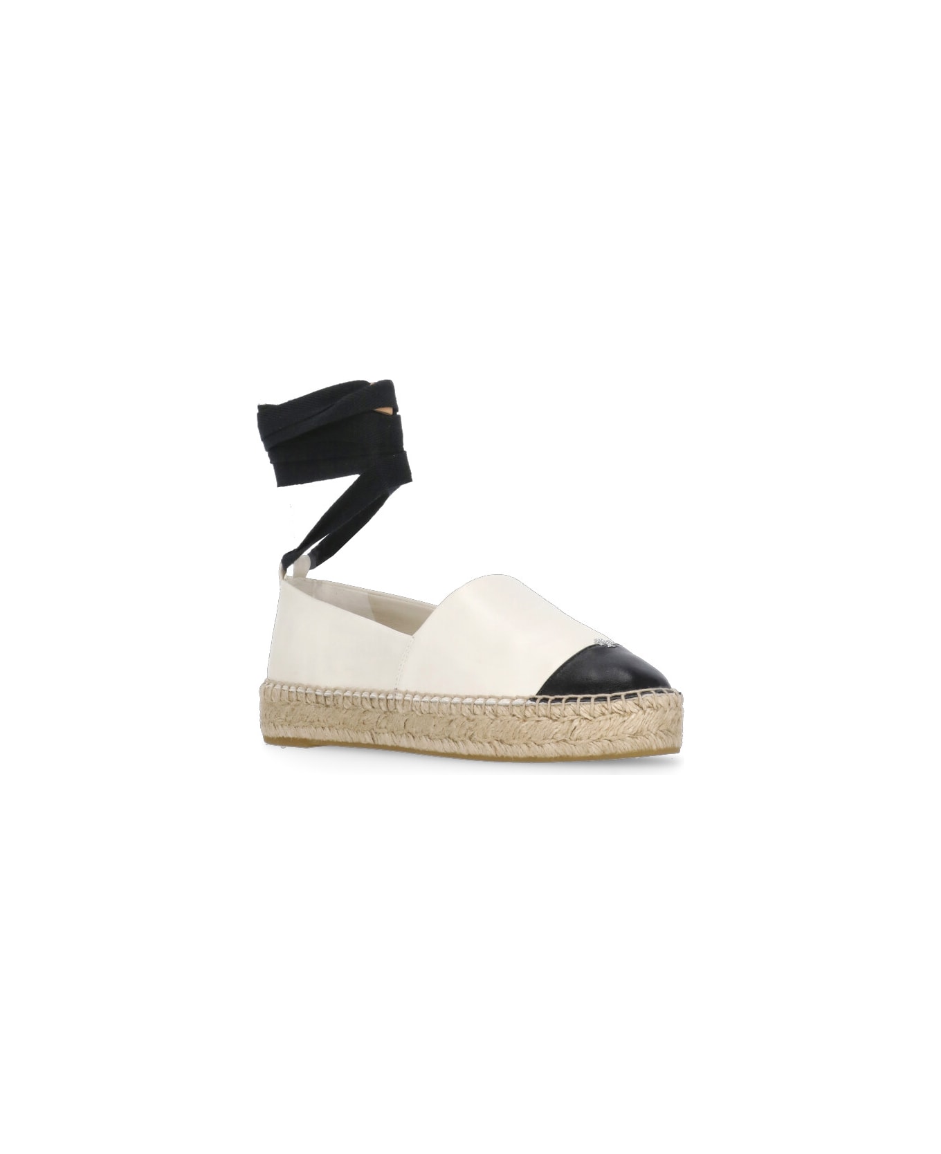 Tory Burch Espadrillas With Logo - Ivory
