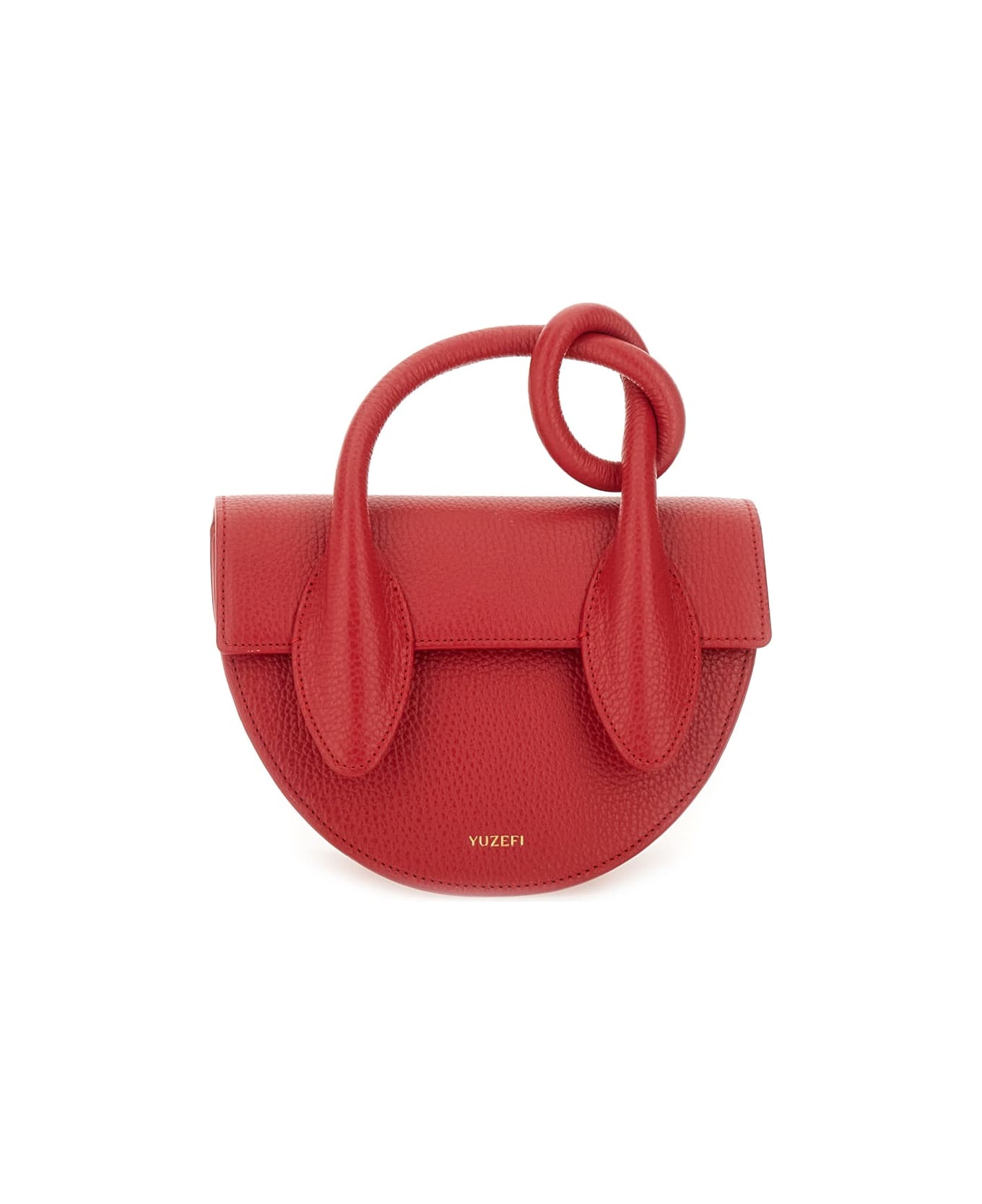 YUZEFI Leather "pretzel" Bag - RED