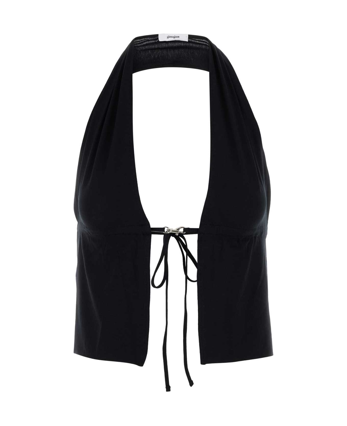 Gimaguas Black Stretch Viscose Mia Top - BLACK