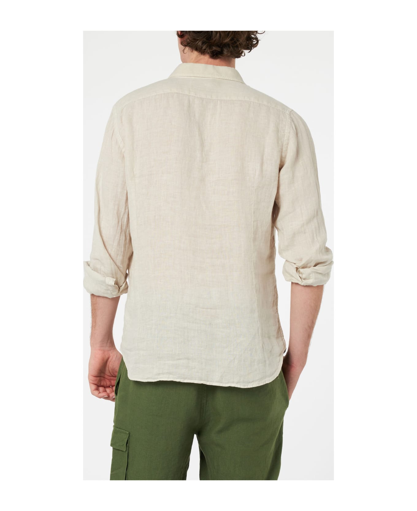 MC2 Saint Barth Man Off-white Linen Shirt Pamplona - WHITE