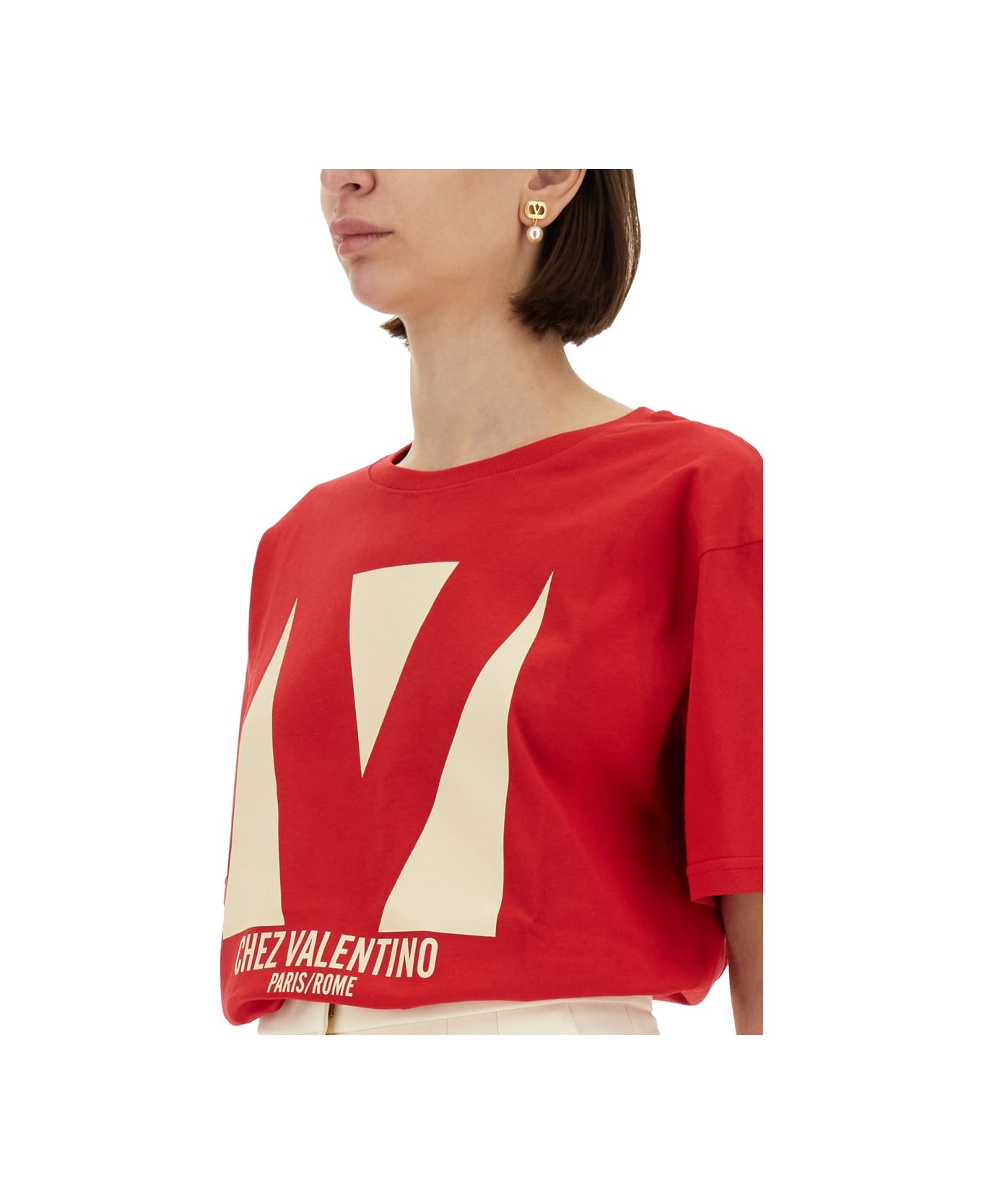 Valentino "chez Valentino" Print T-shirt - RED