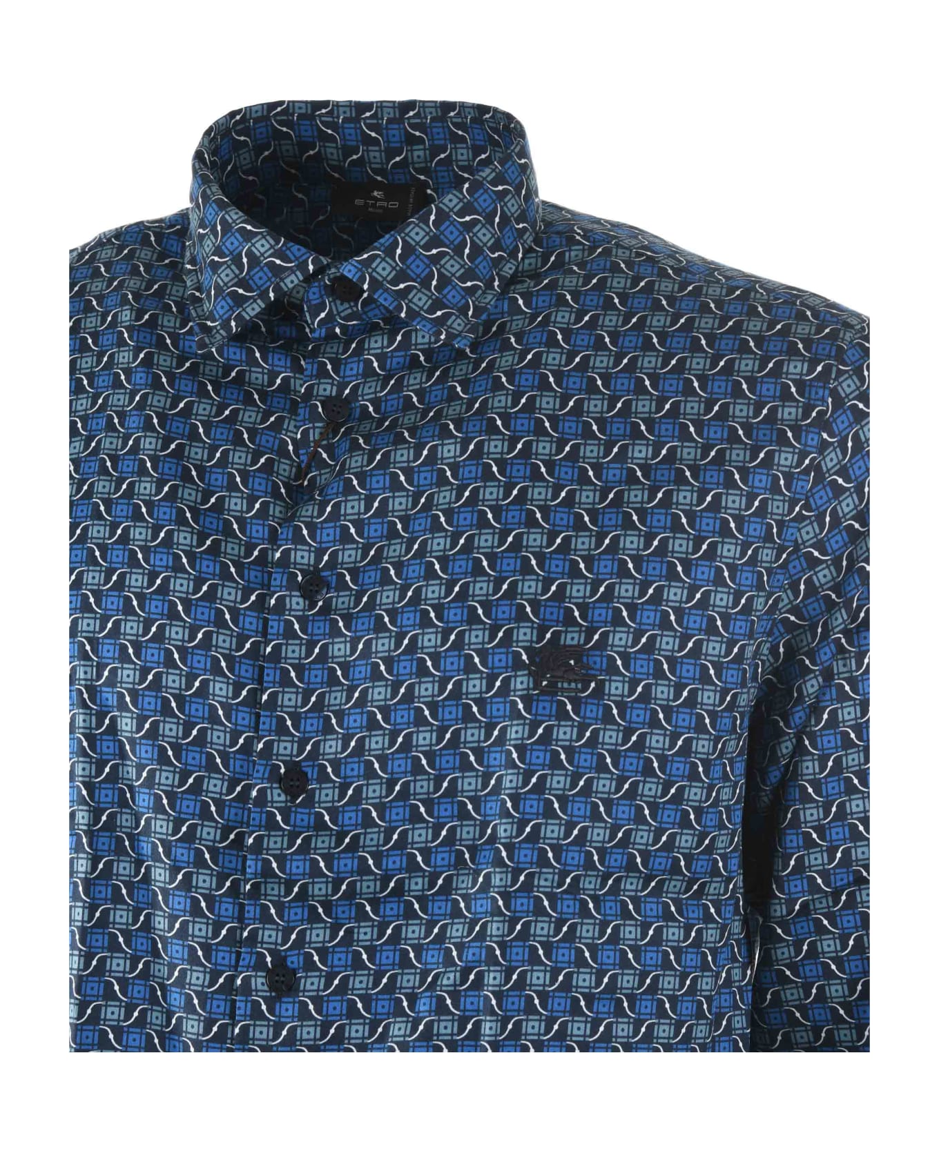 Etro All-over Patterned Long-sleeved Shirt Etro - Blu