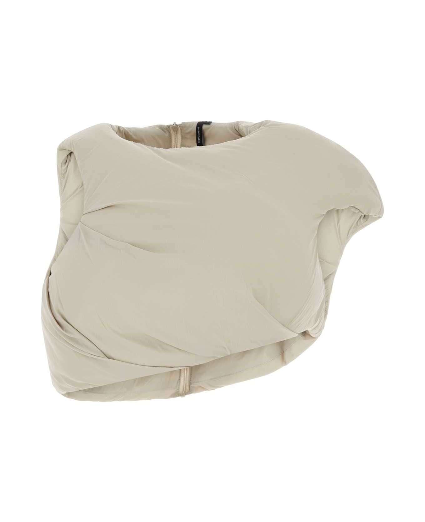 Entire Studios Sand Stretch Nylon Padded Boulder Top - PAPER
