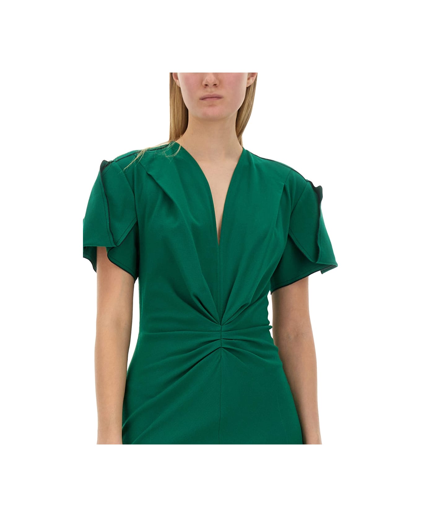 Victoria Beckham V-neck Dress - GREEN