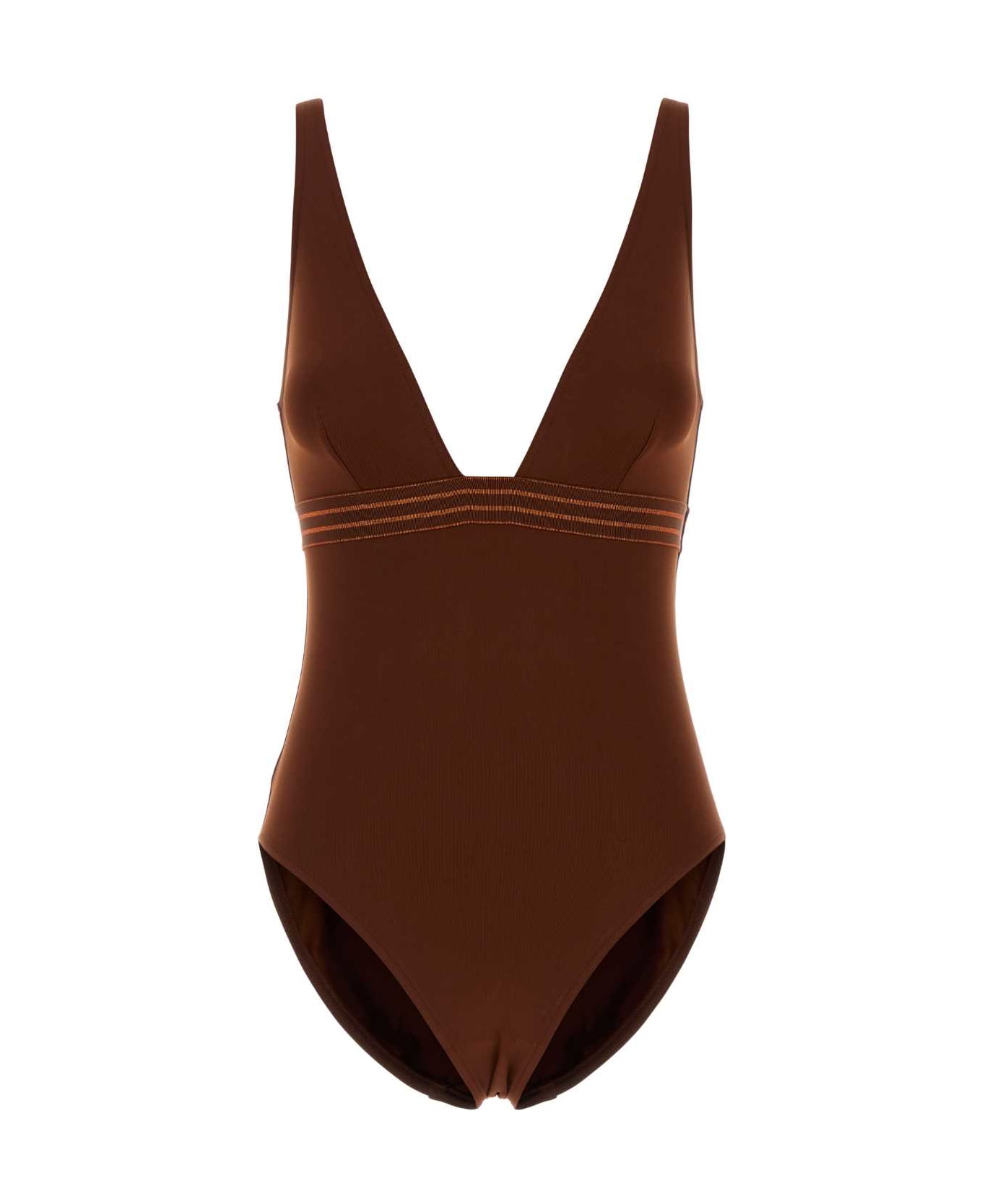 Eres Brown Stretch Nylon Sillage Swimsuit - TORTUE