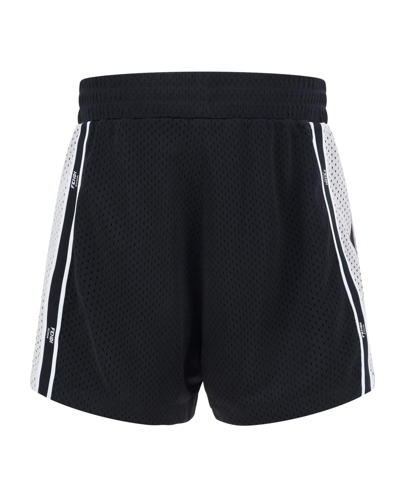 Fendi Tech Mesh Bermuda Shorts - Black/silver