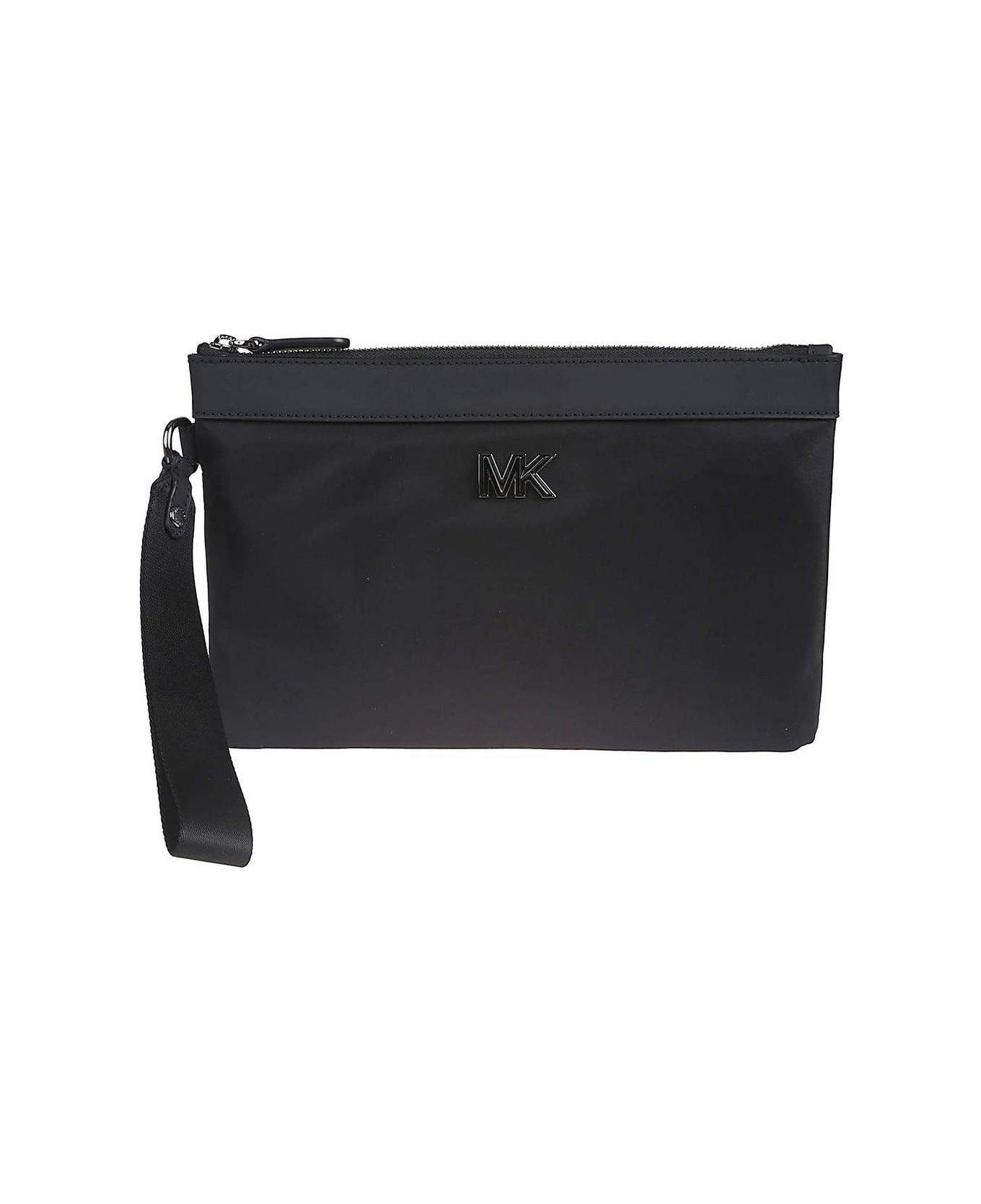 Michael Kors Eli Logo Plaque Clutch Bag - Black