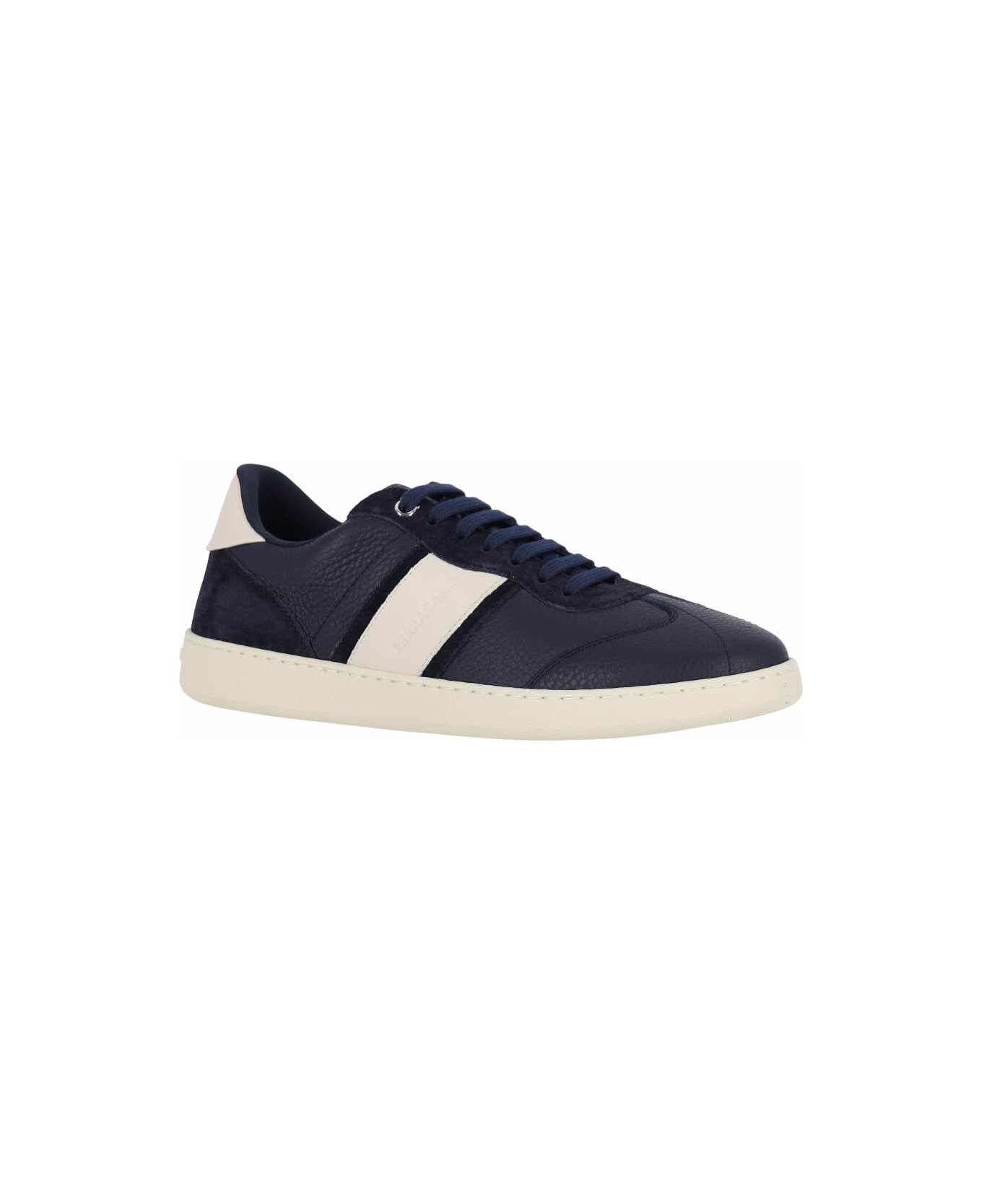 Ferragamo Calf Leather Low-top Sneakers - Blue