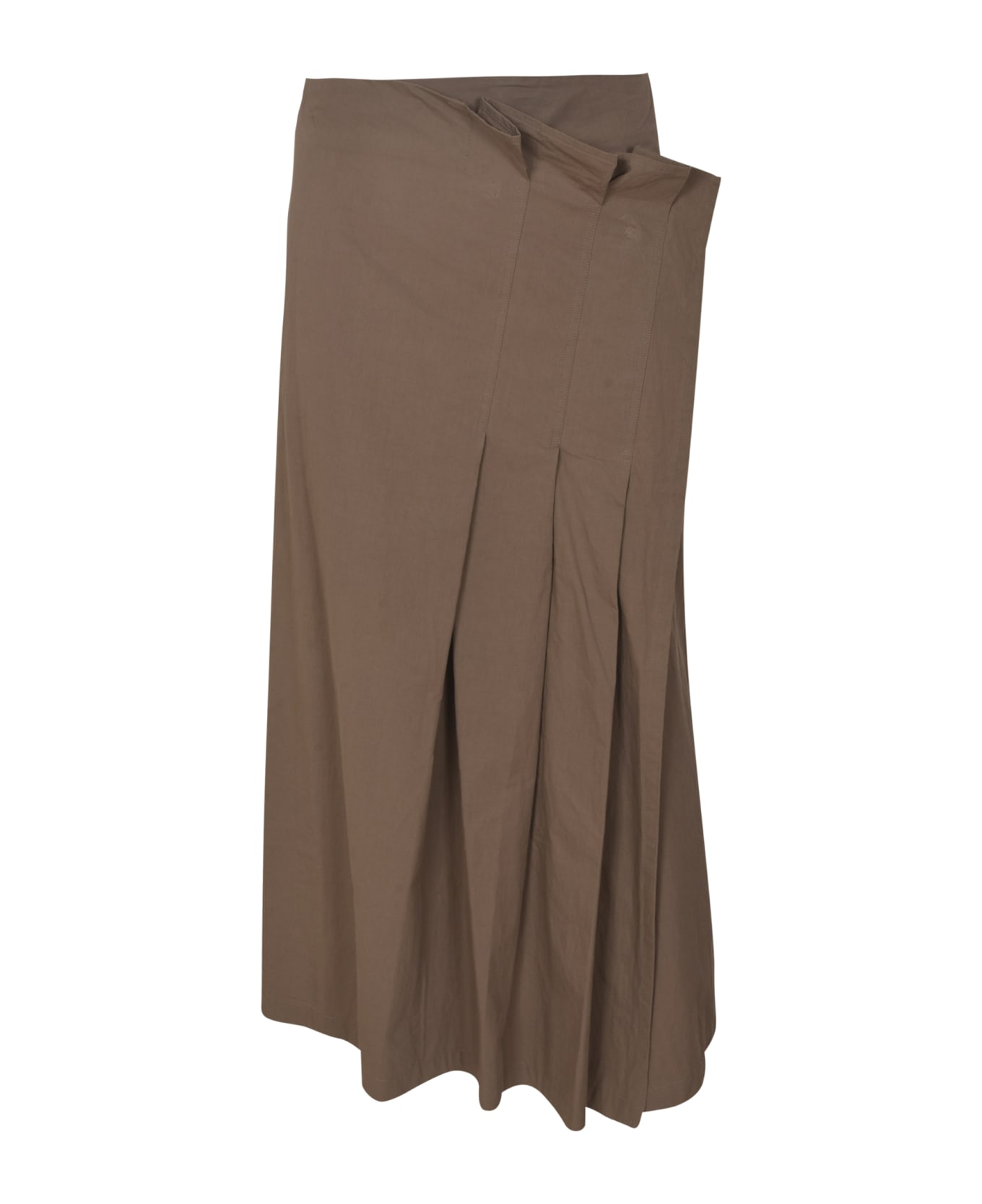 Yohji Yamamoto Pleat Detail Asymmetric Skirt - Beige