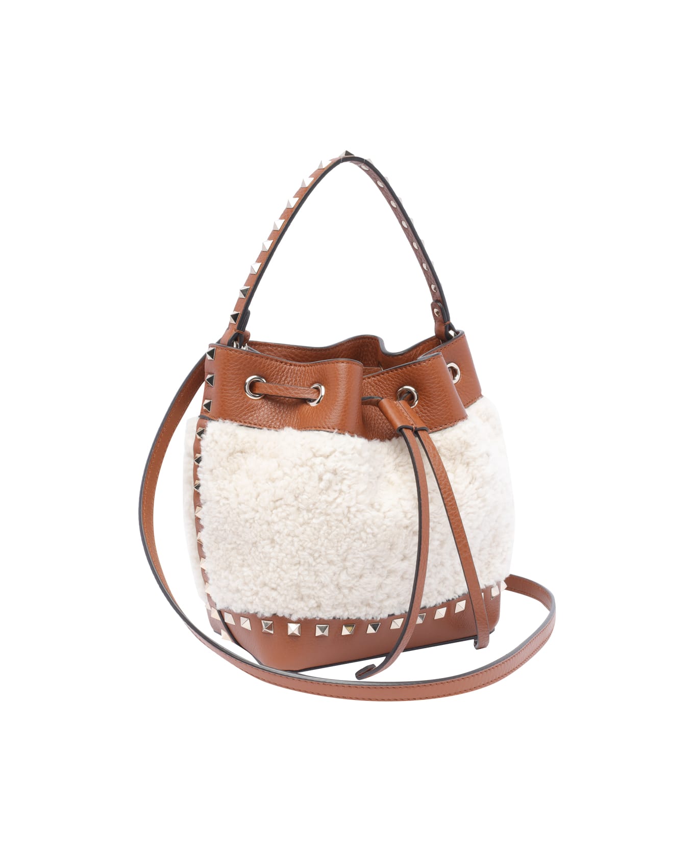 Valentino Garavani Rockstud Bucket Bag - Beige